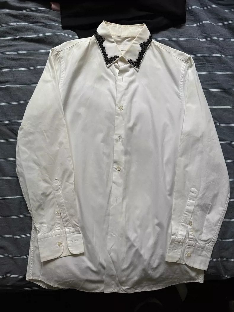 Alexander McQueen Men's White Shirt with Design- DMC