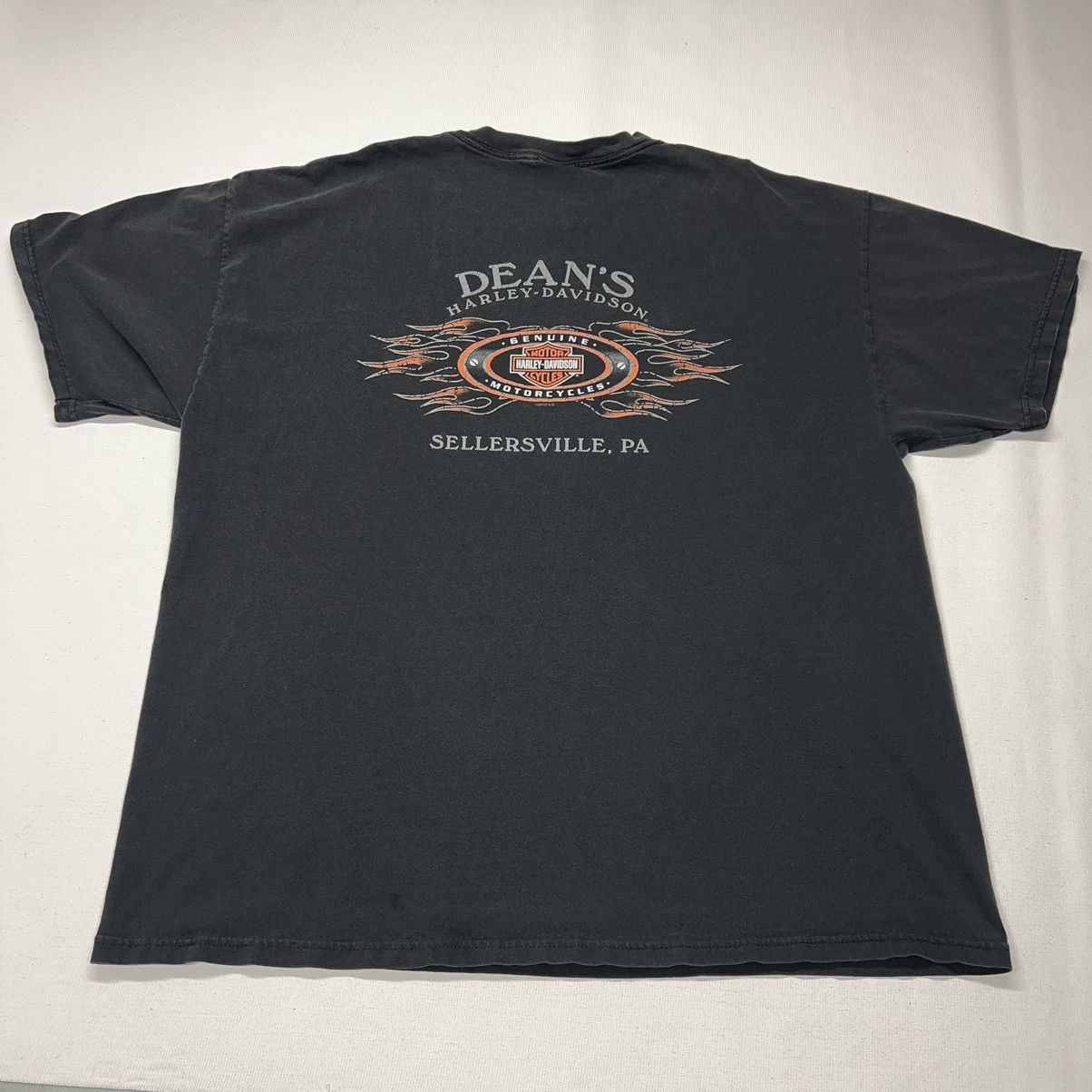 Harley Davidson × Vintage Harley Davidson Tee Shirt Black Logo Skull Flame Motorcycle Size US XXL / EU 58 / 5 - 12 Thumbnail