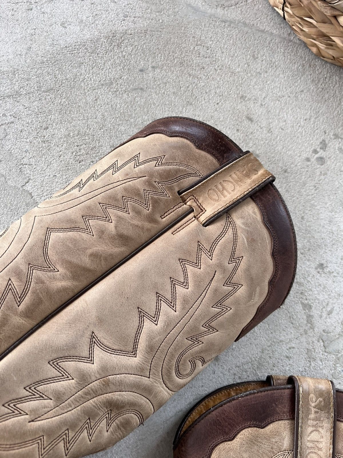 Cowboy Equipment Vintage Sancho Leather Western Cowboy Boots Rare AvantGarde Size US 8 / EU 41 - 12 Thumbnail