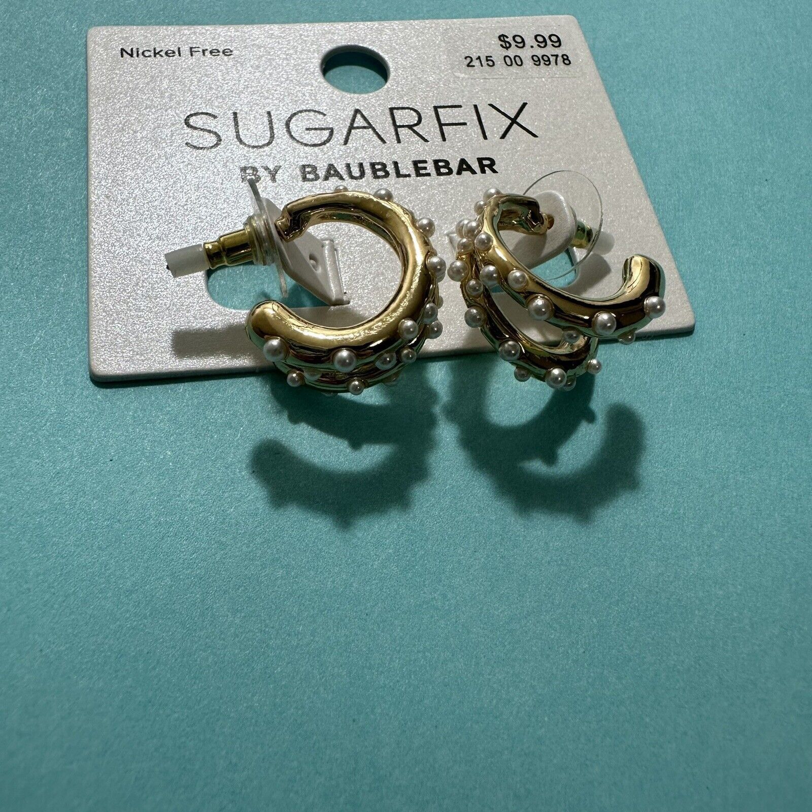 Other SUGARFIX by BaubleBar Pearl Gold Double Hoop Earrings Size ONE SIZE - 4 Thumbnail