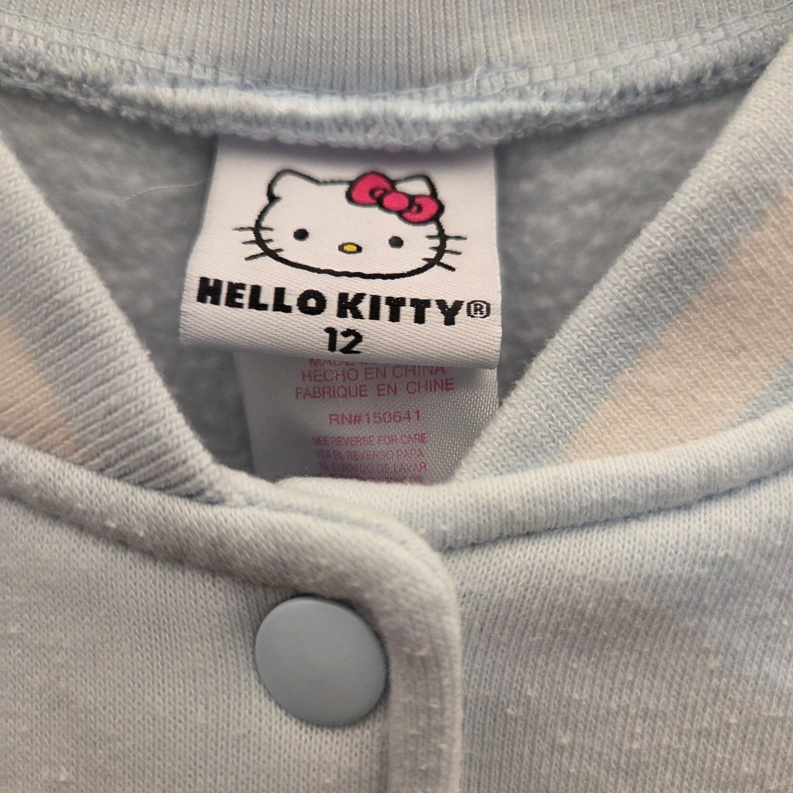 SAYHELLO Hello Kitty Varsity Jacket - Sky Blue - Girls Size 12 Size US 26 / EU 42 - 6 Thumbnail