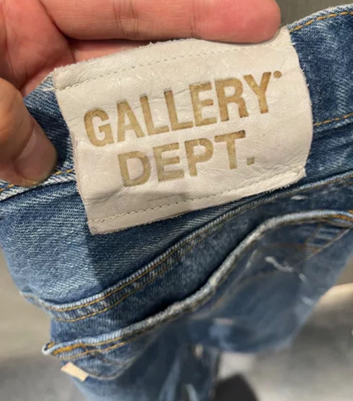 Gallery Dept Destruction of splashed ink horn jeans
