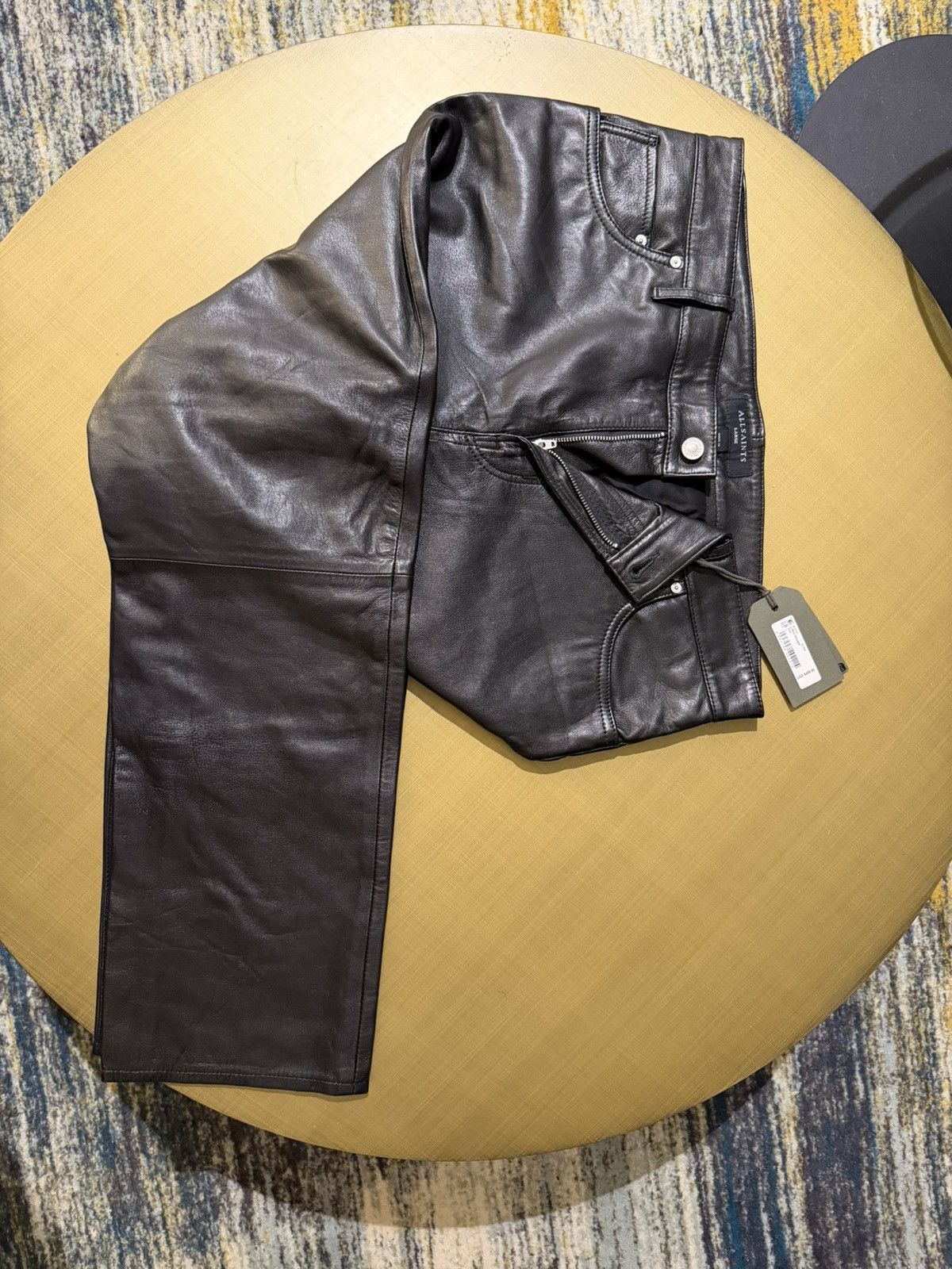 Allsaints AllSaints Black Leather Trousers Size Large NWT $499 Retail Size US 34 / EU 50 - 2 Thumbnail