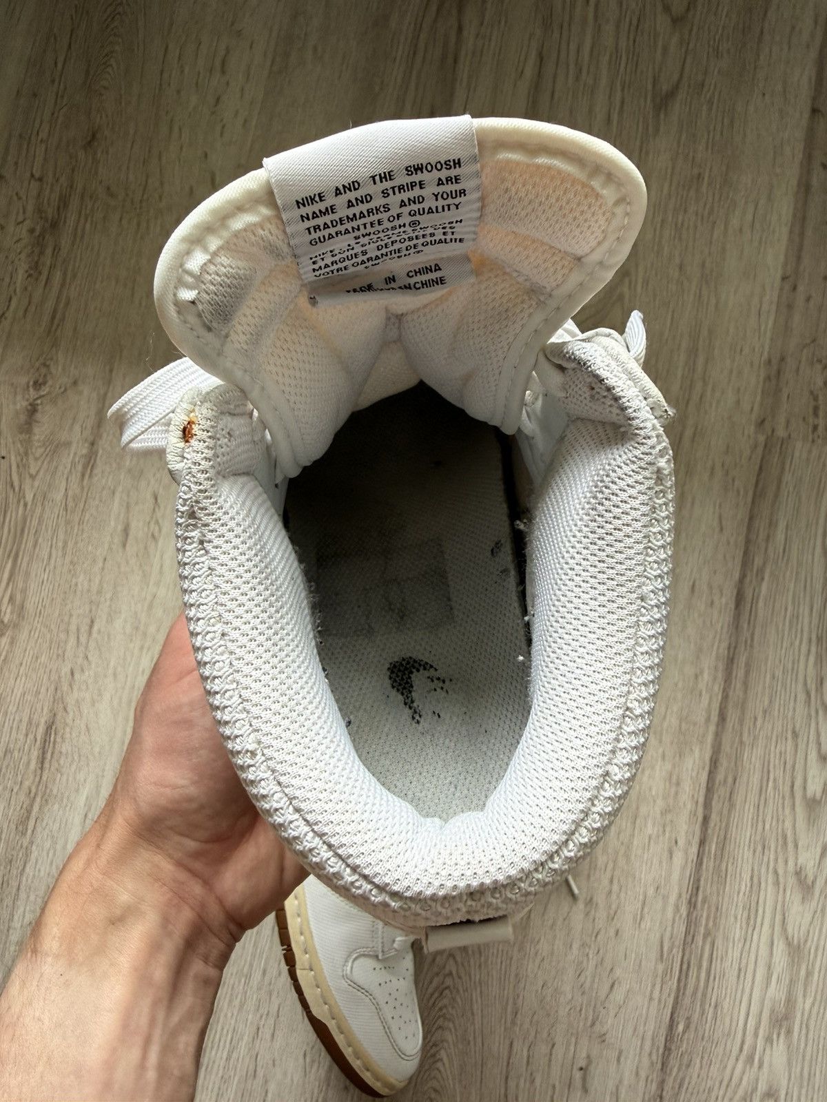 Nike RARE🔥 Nike Dunk Sky Hi Mesh White Leather Sz Sneaker Wedge Size US 8.5 / IT 38.5 - 16 Thumbnail