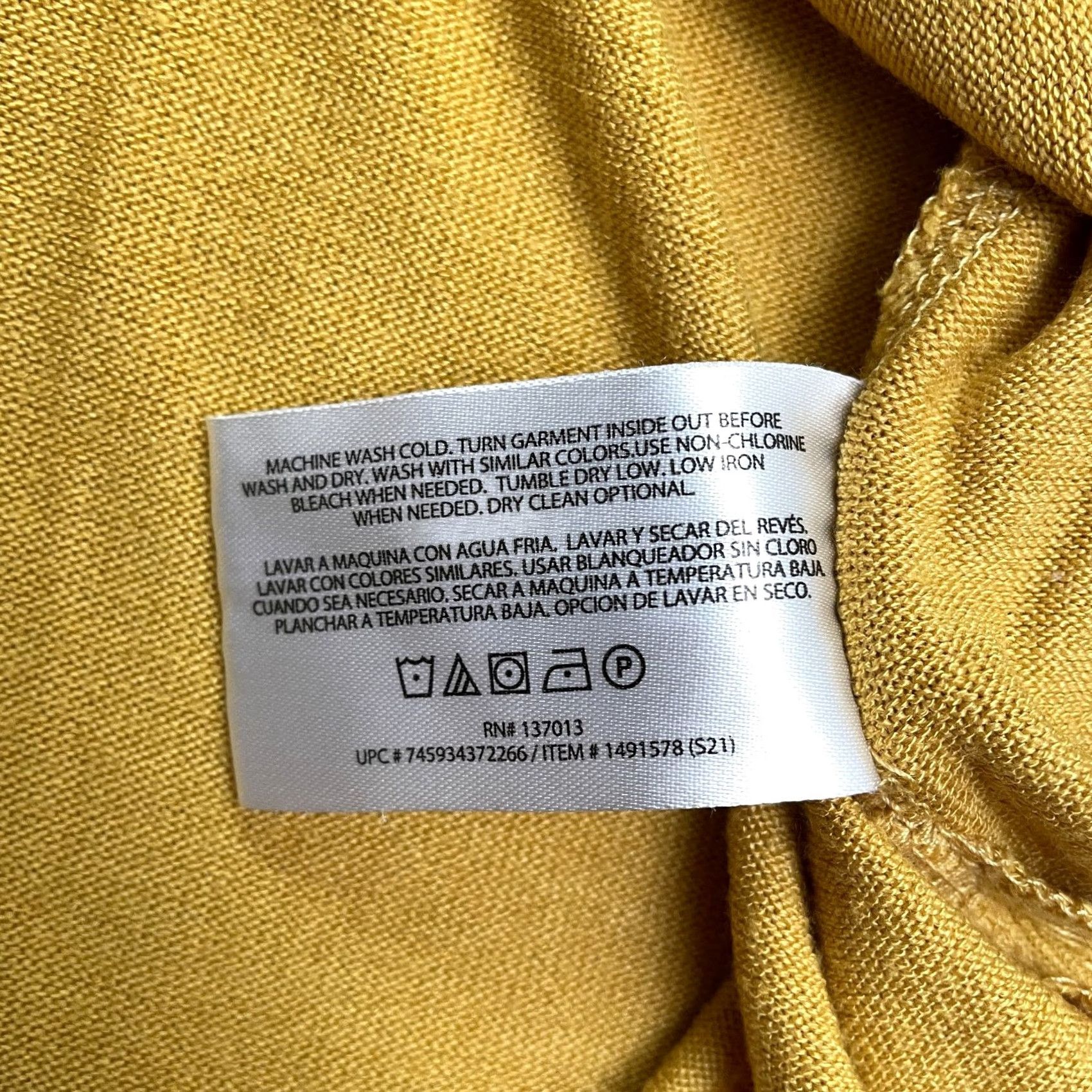 Orvis Orvis Knitted Top Womens Medium Mustard Gold V-Neck Short Sleeve Casual Shirt Size M / US 6-8 / IT 42-44 - 6 Thumbnail