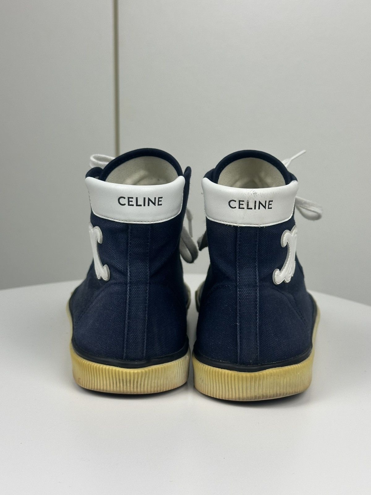 Celine Celine High Top Canvas Sneakers Navy Size US 8.5 / IT 38.5 - 4 Thumbnail