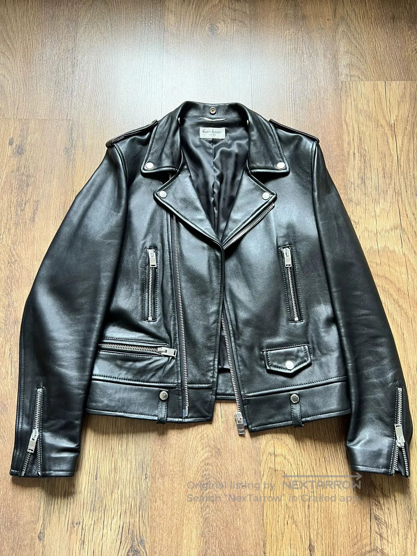 Saint Laurent Paris Saint Laurent Black Leather Biker Jacket. Size US M / EU 48-50 / 2 - 1 Thumbnail