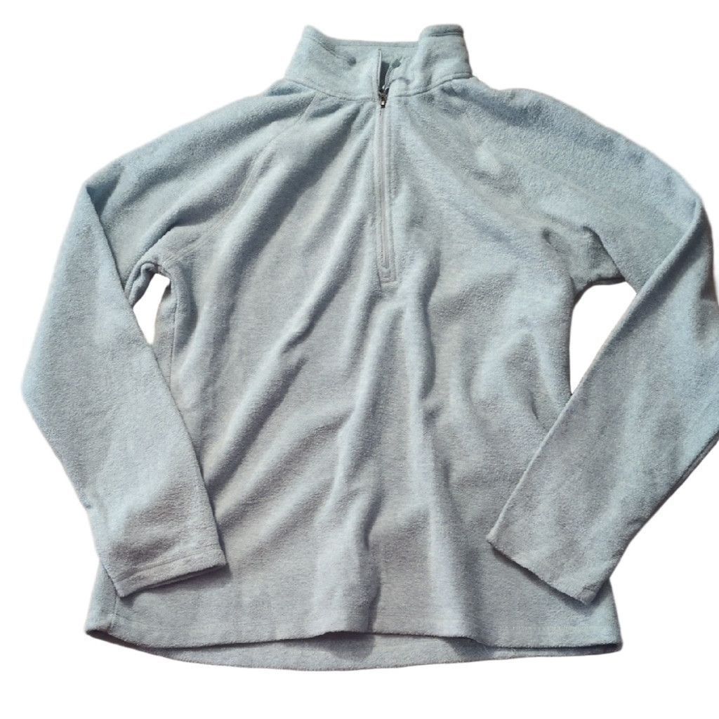 Eddie Bauer Eddie Bauer Sea Blue 1/4 Zip Fleece Pullover Size Medium Size M / US 6-8 / IT 42-44 - 2 Thumbnail