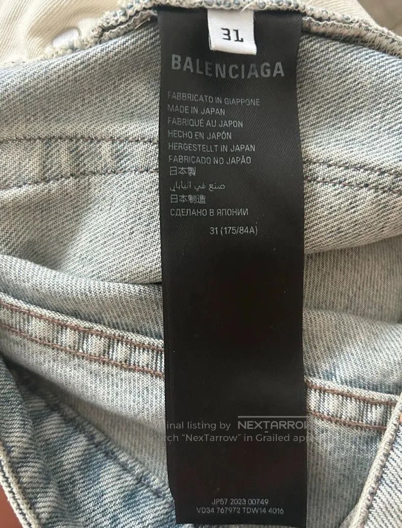 Balenciaga Balenciaga FW23 Distressed Straight Jeans. Size US 31 - 3 Thumbnail