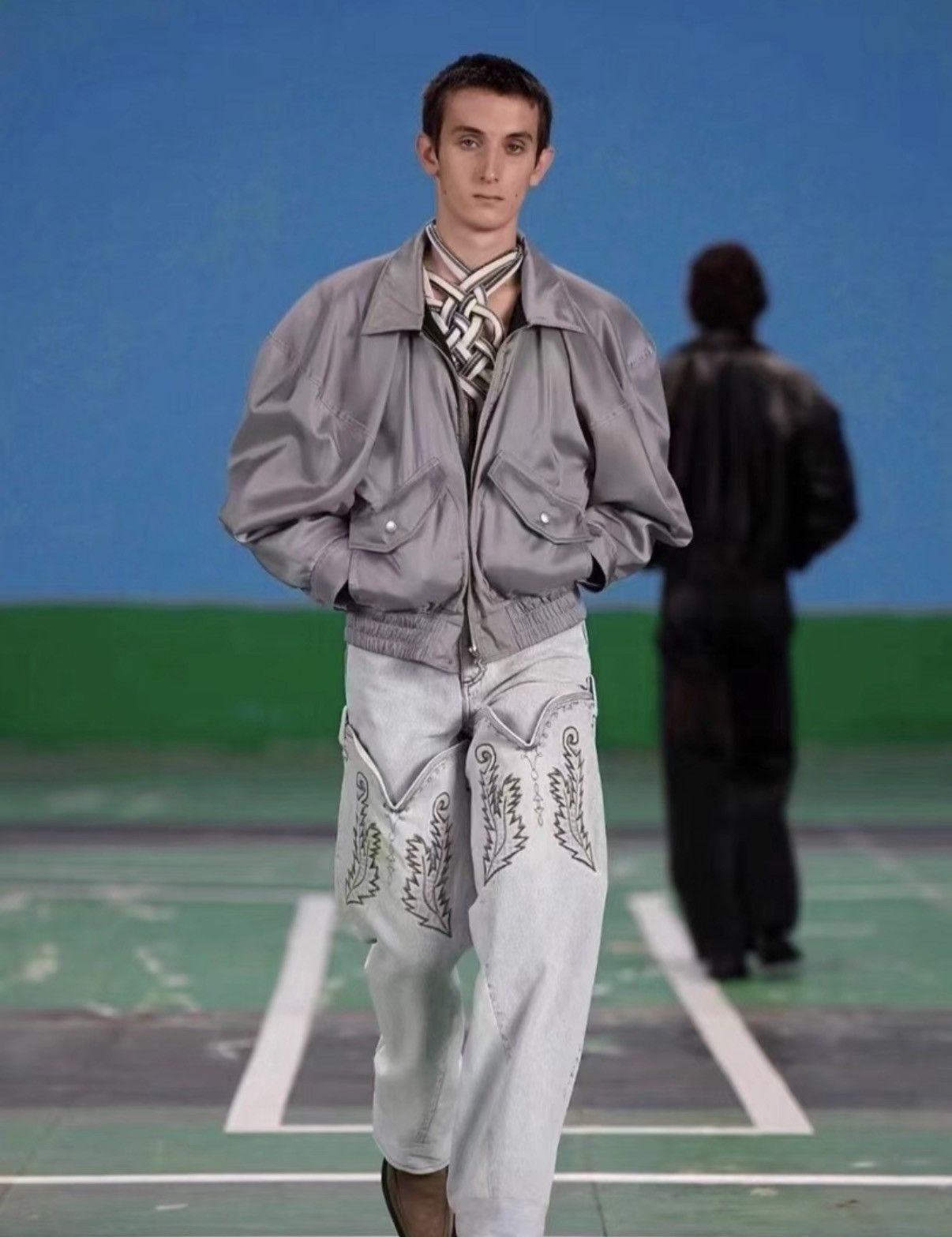 Y/Project Y/Project "Cowboy Cuff"Embroidered Deconstructed Denim Jeans Size US 31 - 6 Thumbnail
