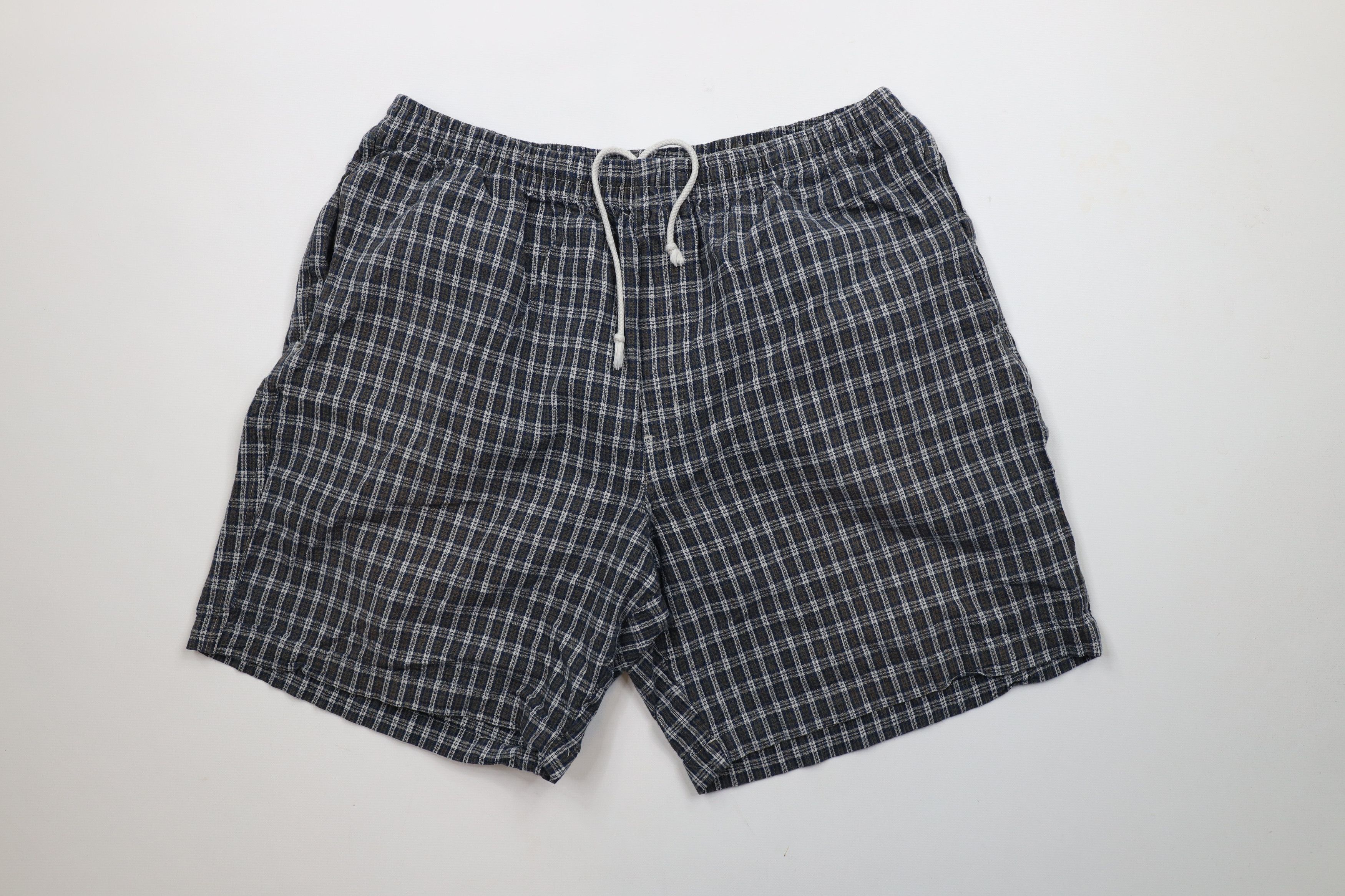 Vintage Vintage 90s Streetwear Above Knee Harem Shorts Plaid Cotton Size US 36 / EU 52 - 1 Thumbnail