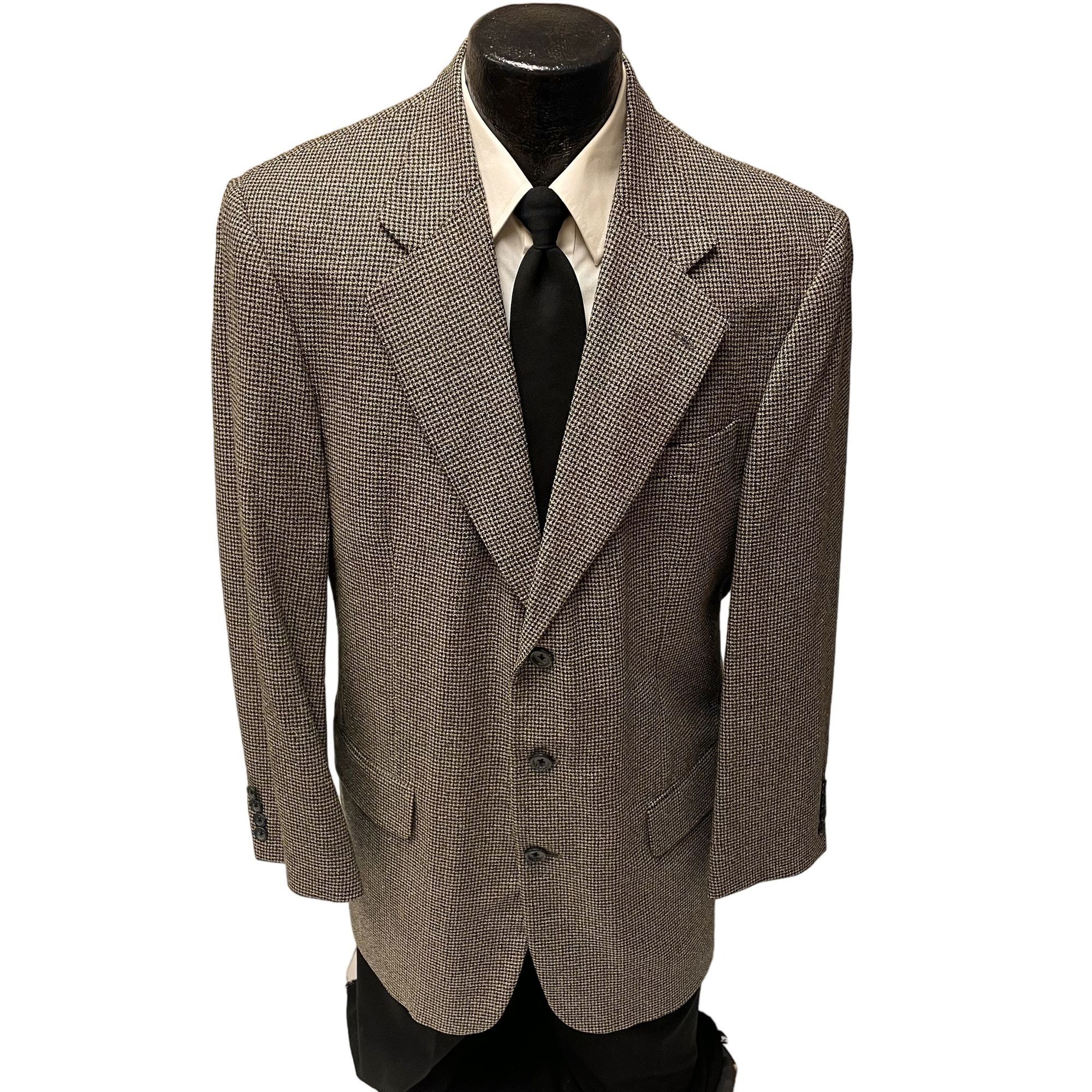 Robert Stock Robert Stock Black Gold Sport Coat CHECK Silk Wool Jacket Size 42L - 1 Thumbnail