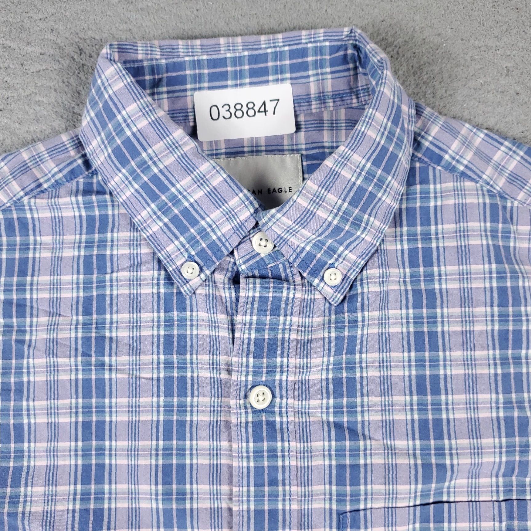 American Eagle Outfitters American Eagle Shirt Blue Plaid Button-Up Long Sleeve Casual Mens XS Size US XS / EU 42 / 0 - 2 Thumbnail