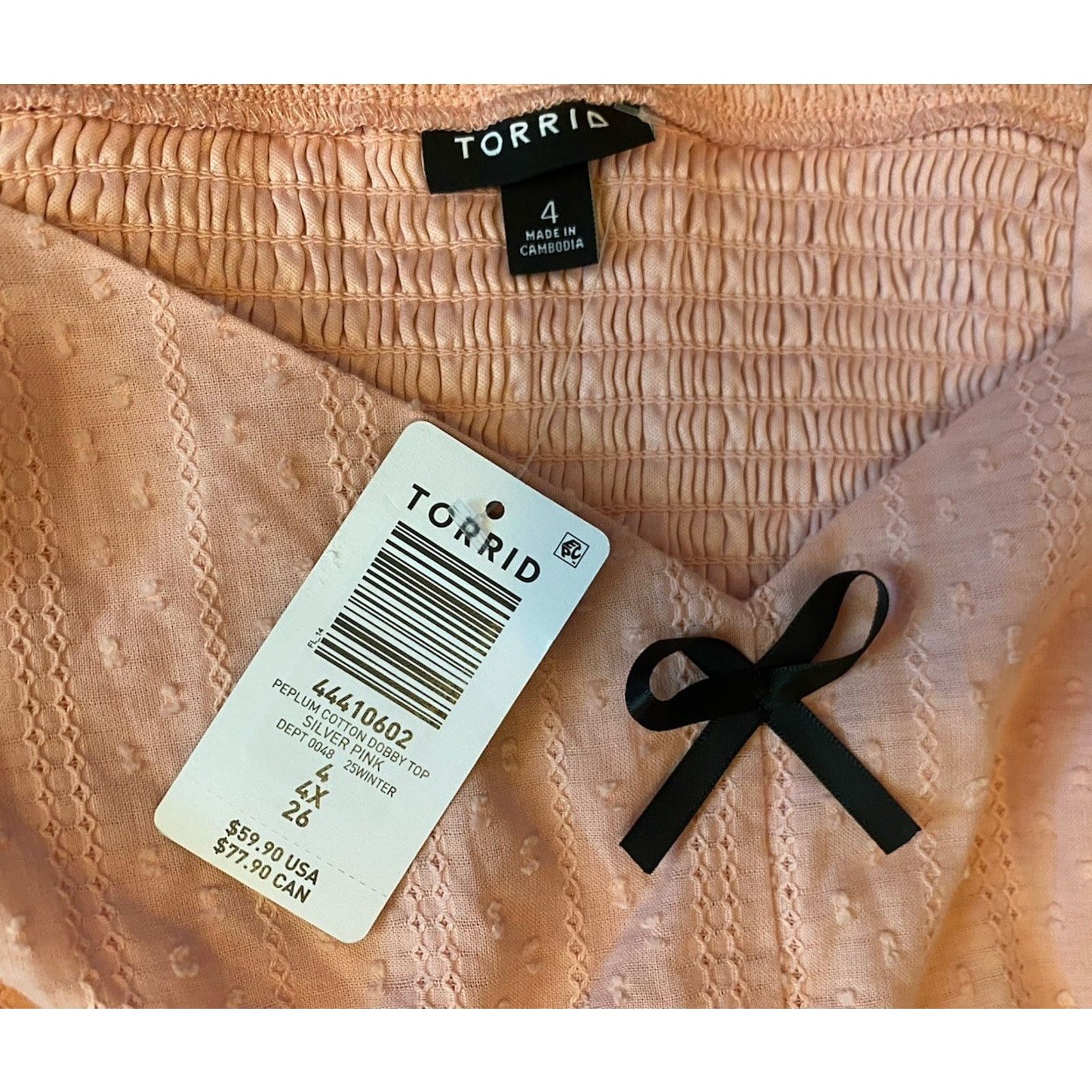 Torrid NWT Torrid Blouse Women’s Shirt Plus 4X $60 Peach Size 4XL / US 24-26 - 3 Thumbnail