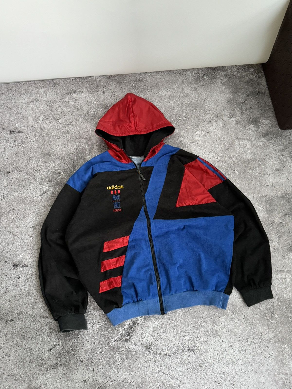 Adidas × Vintage Vintage adidas Velour felt track light hoodie Size US M / EU 48-50 / 2 - 2 Thumbnail