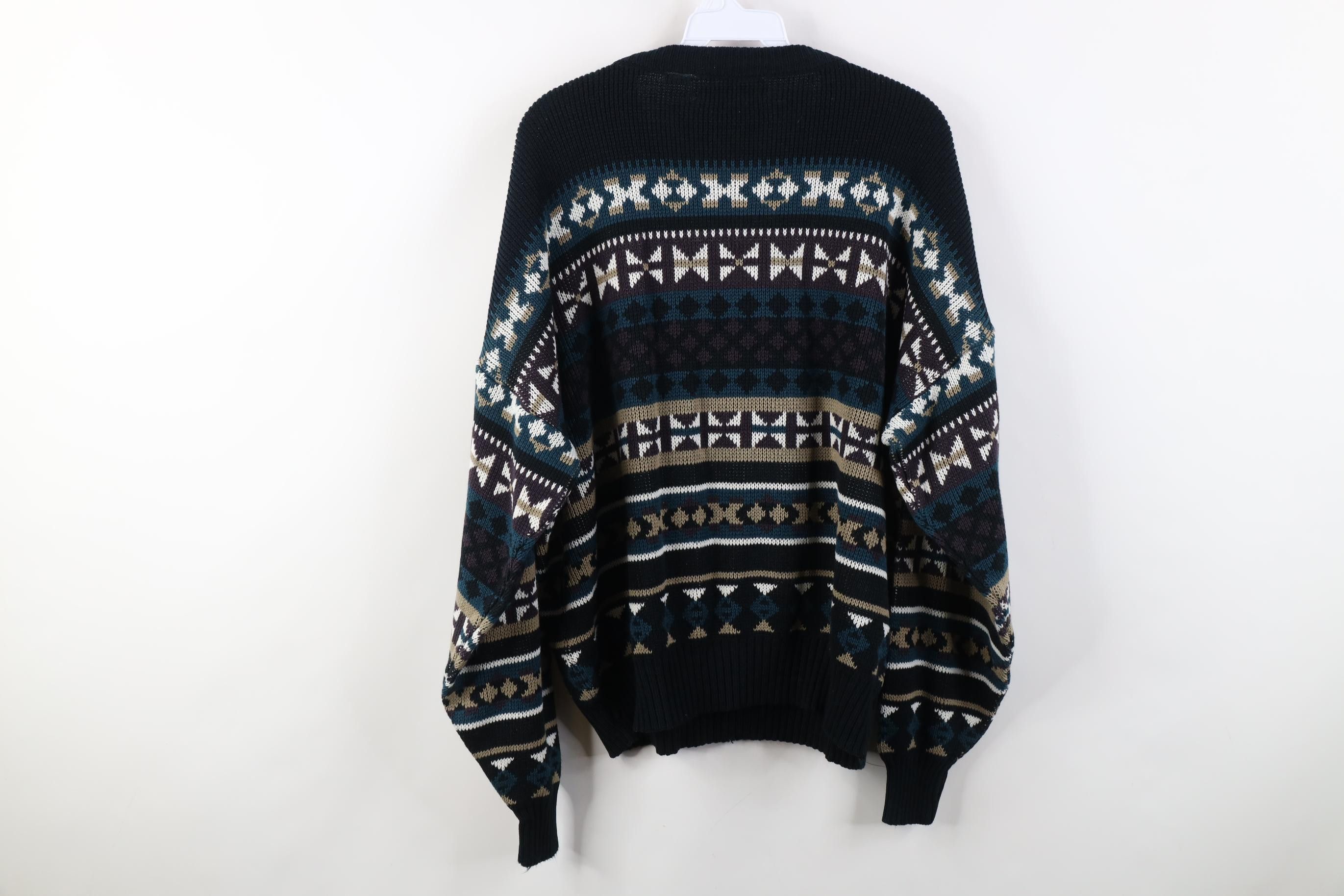 Vintage Vintage 90s Streetwear Fit Fair Isle Geometric Knit Sweater Size XL / US 12-14 / IT 48-50 - 8 Thumbnail