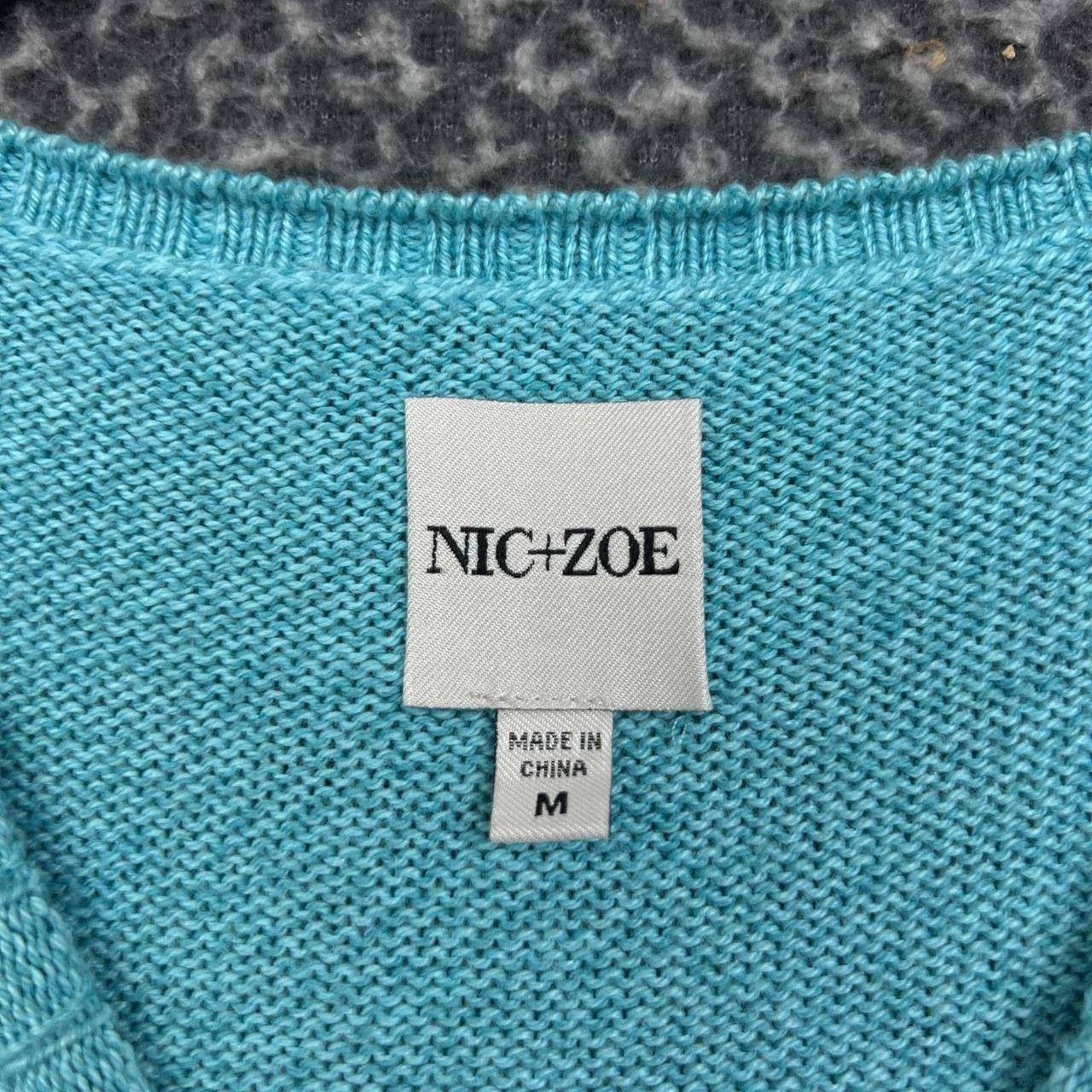 NIC+ZOE Nic+Zoe Sweater Women Medium Blue Knit Pullover Crew Neck M Size M / US 6-8 / IT 42-44 - 5 Thumbnail