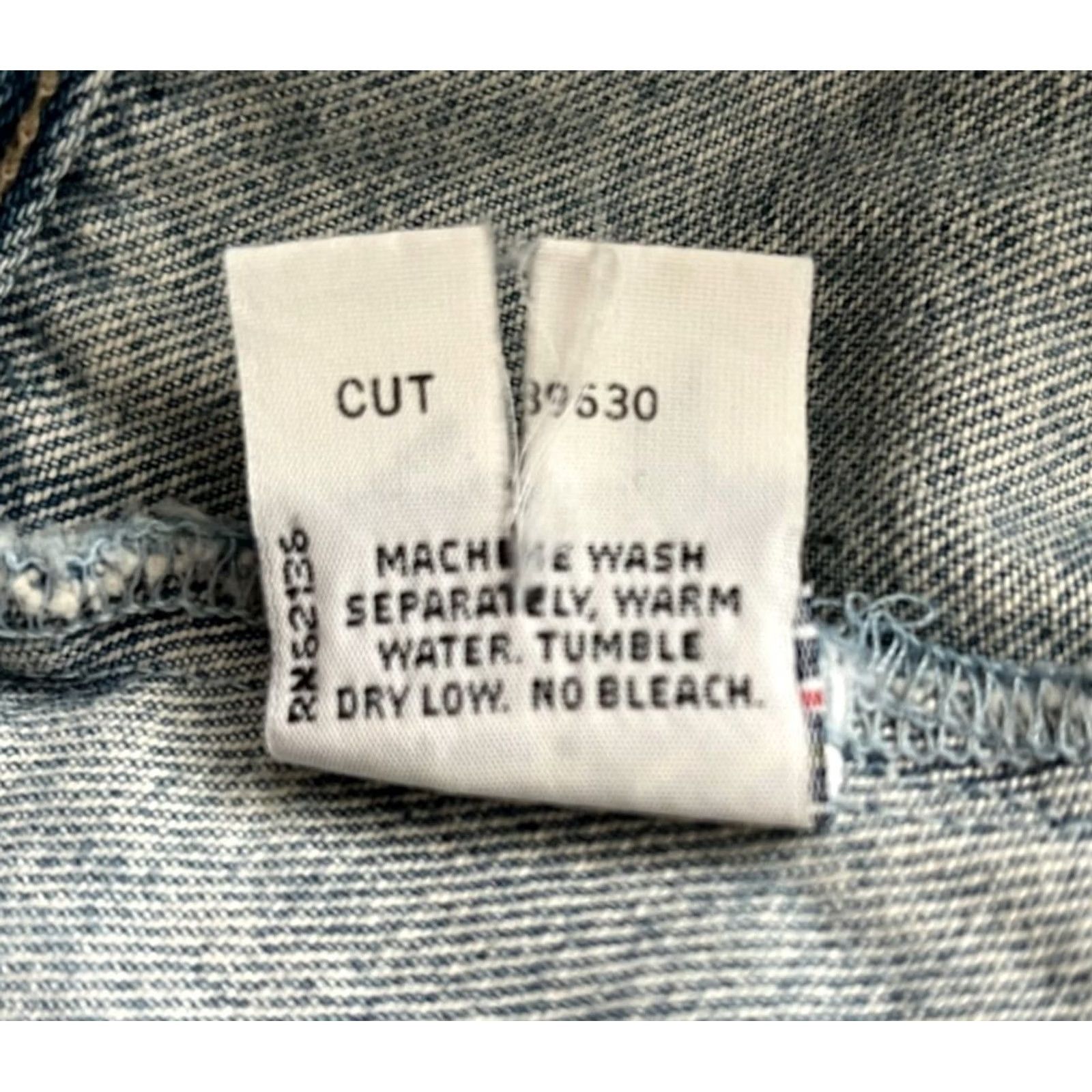 Guess VINTAGE GUESS Denim Trucker Jacket Women’s L Blue 90s Made in USA Button Collared Short Sleeve 100% Cotton Size 36" / US 14 / IT 50 - 6 Thumbnail