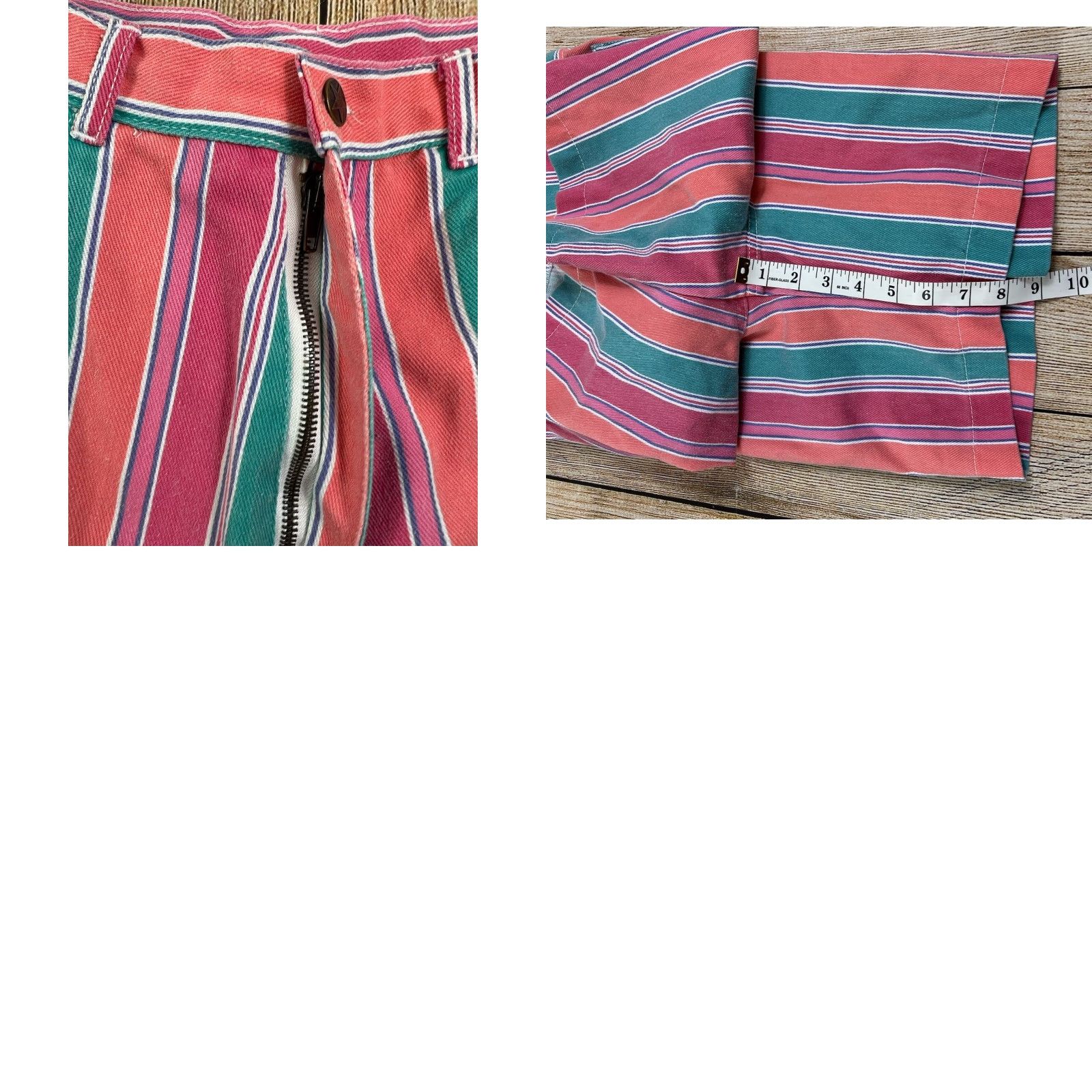 Vintage VINTAGE Pennylane 90s High Waist Shorts Women Regular 12 Pink Striped Denim 100% Cotton Mom Style 90s Casual Size 34" / US 12 / IT 48 - 8 Thumbnail