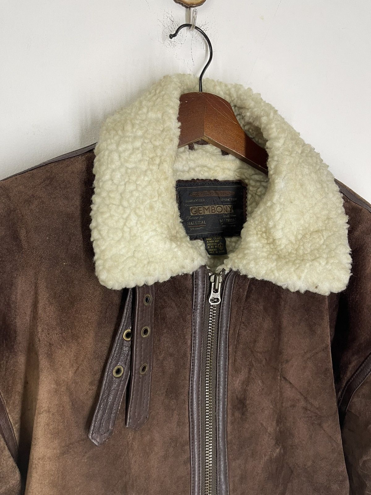 Genuine Leather AUTUMN WINTER VINTAGE SUEDE B3 LEATHER SHERPA INSIDE Size US M / EU 48-50 / 2 - 3 Thumbnail