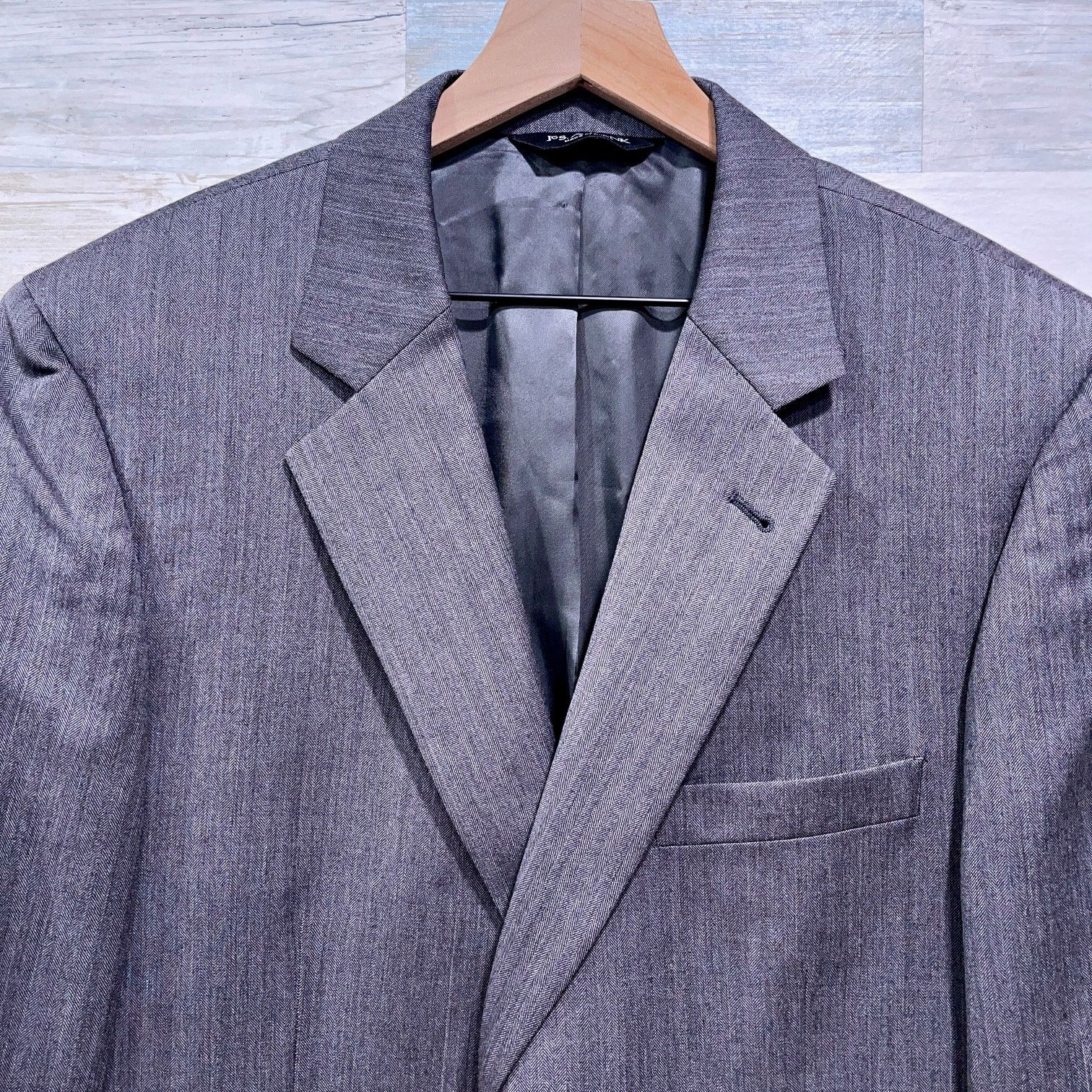 Jos. A. Bank Jos A Bank Wool Herringbone Suit Gray Mens 44R Size 44R - 3 Thumbnail