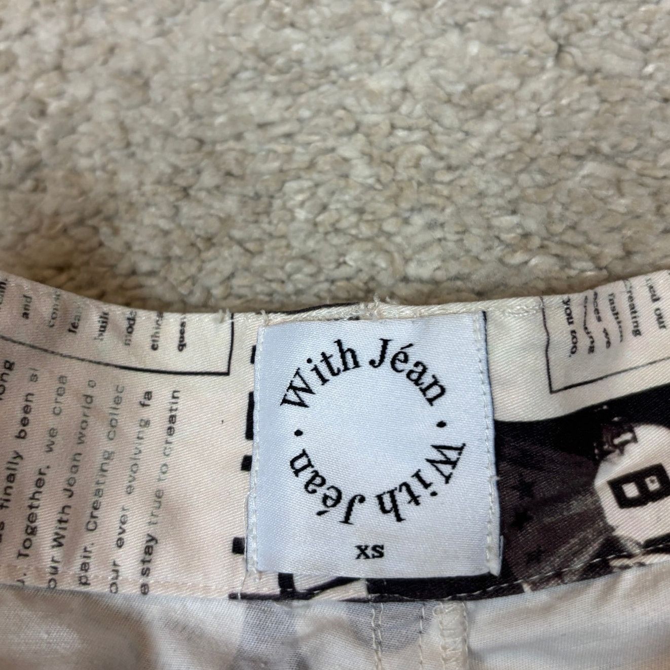 Other With Jean Tommy Newspaper Print Cargo Pants Women's XS Y2K Size 28" / US 6 / IT 42 - 5 Thumbnail
