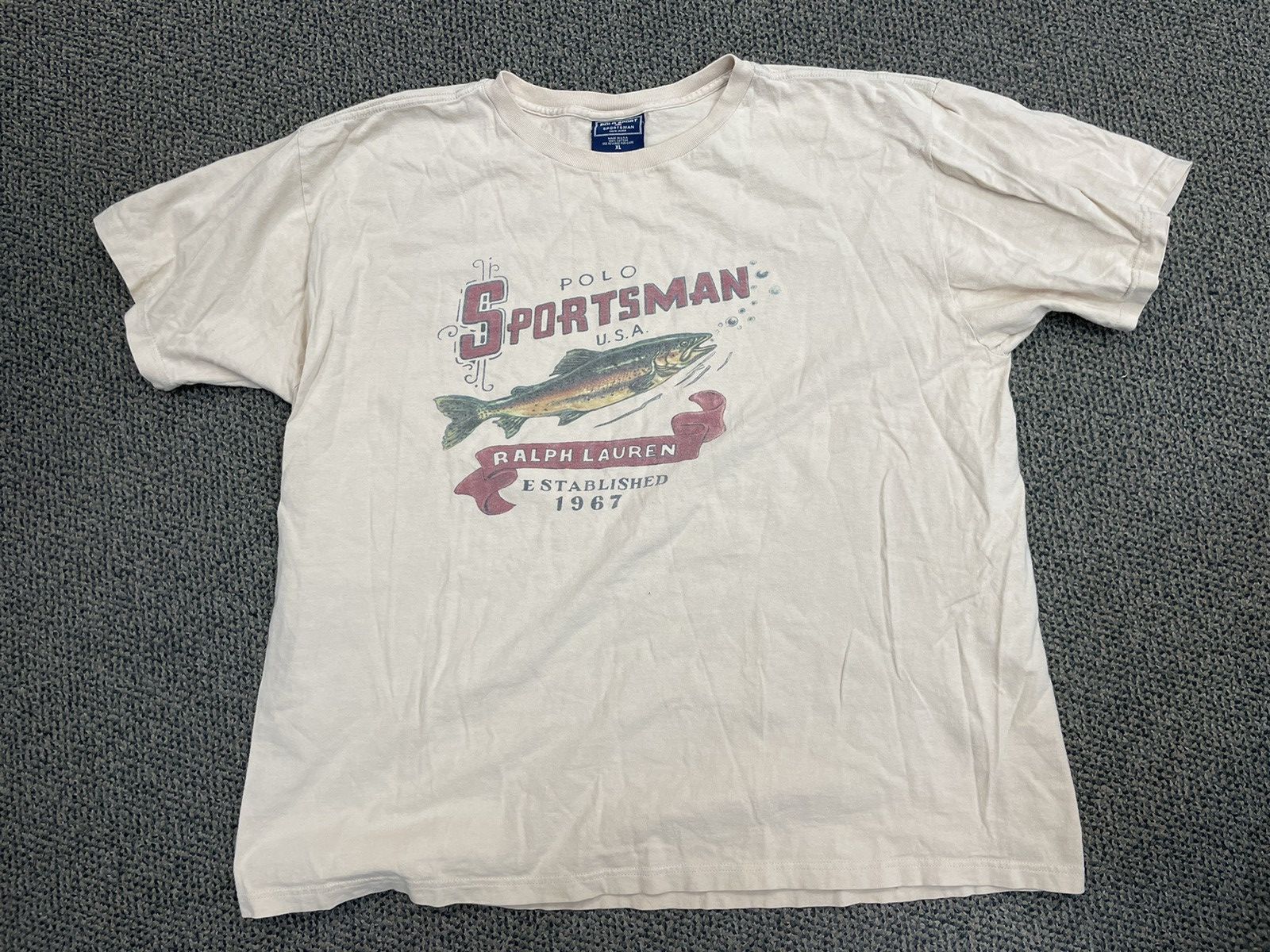 Polo Ralph Lauren × Vintage Vintage Graphic Trout Print Tee Size US XL / EU 56 / 4 - 2 Thumbnail