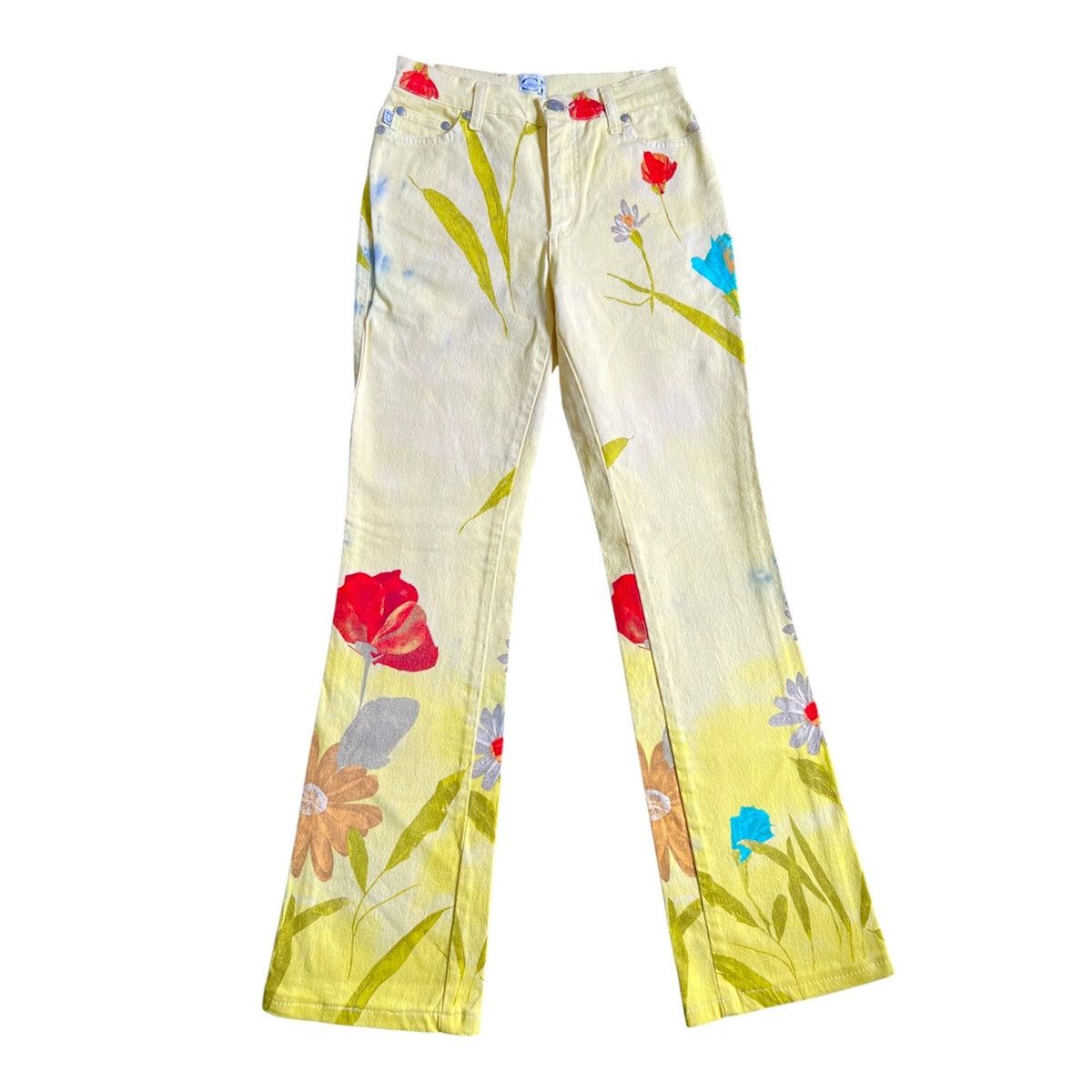 Roberto Cavalli ROBERTO CAVALLI FLOWERS PRINT JEANS pants floral Size 26" / US 2 / IT 38 - 1 Thumbnail