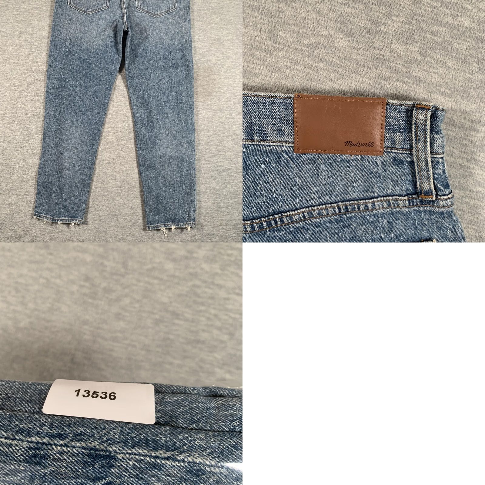 Madewell Madewell Jeans Womens 26 Blue Classic Straight High Rise Raw Hem Denim Stretch Size 26" / US 2 / IT 38 - 9 Thumbnail