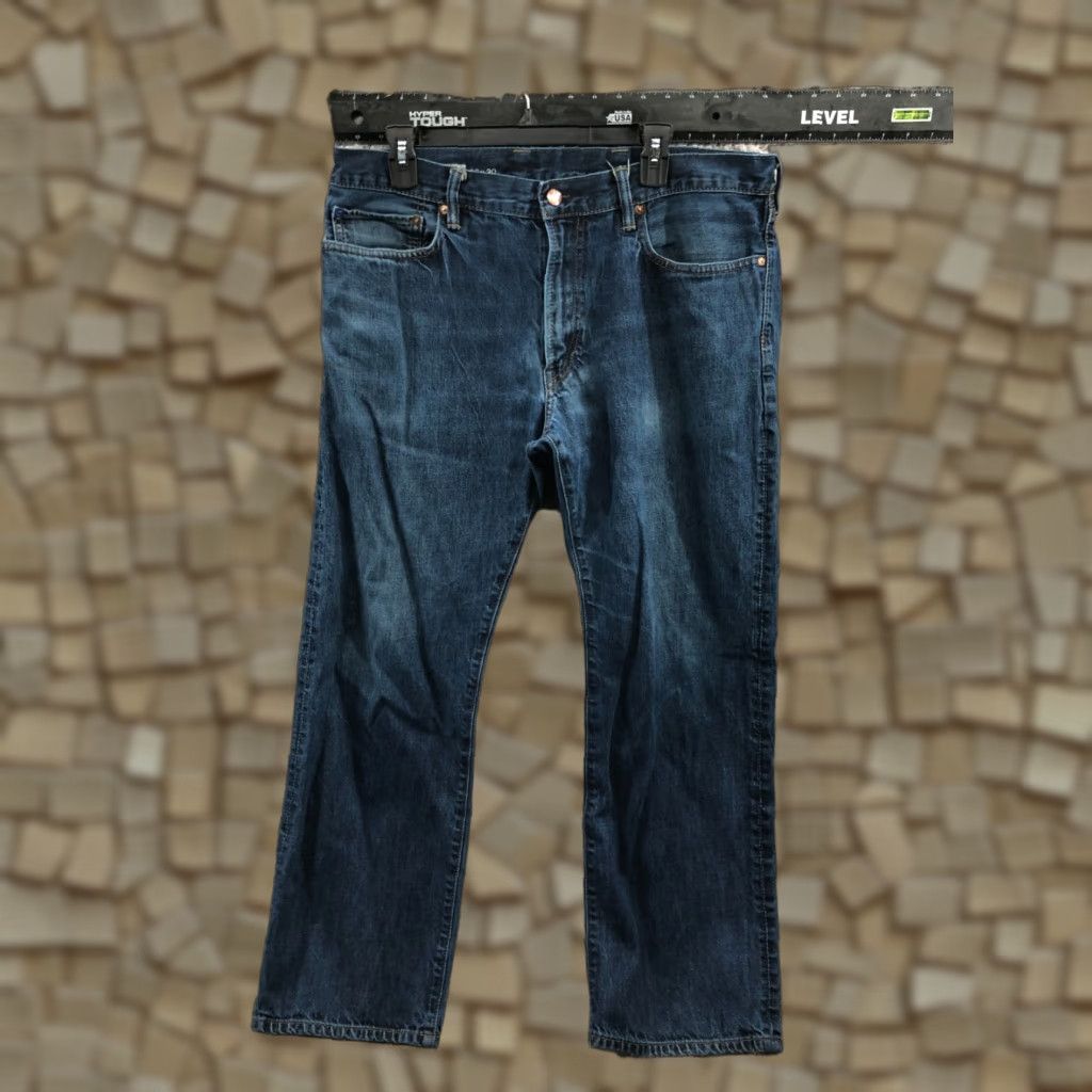 Gap Gap 1969 Jeans Size 36x30 Mens Straight Mid Rise Dark Blue Denim 5-Pocket Regular Comfort Zip Belt Loops Size US 36 / EU 52 - 1 Thumbnail