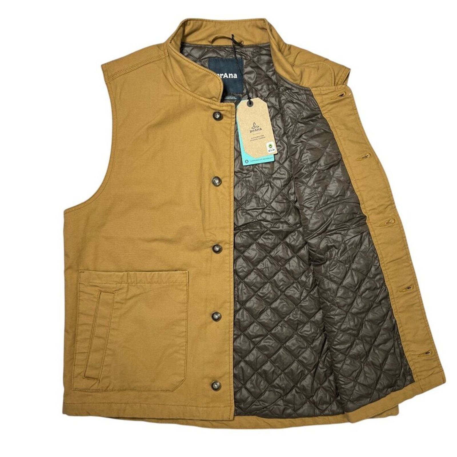 NEW Prana Trembly Vest SIZE L Embark Brown Standard Canvas