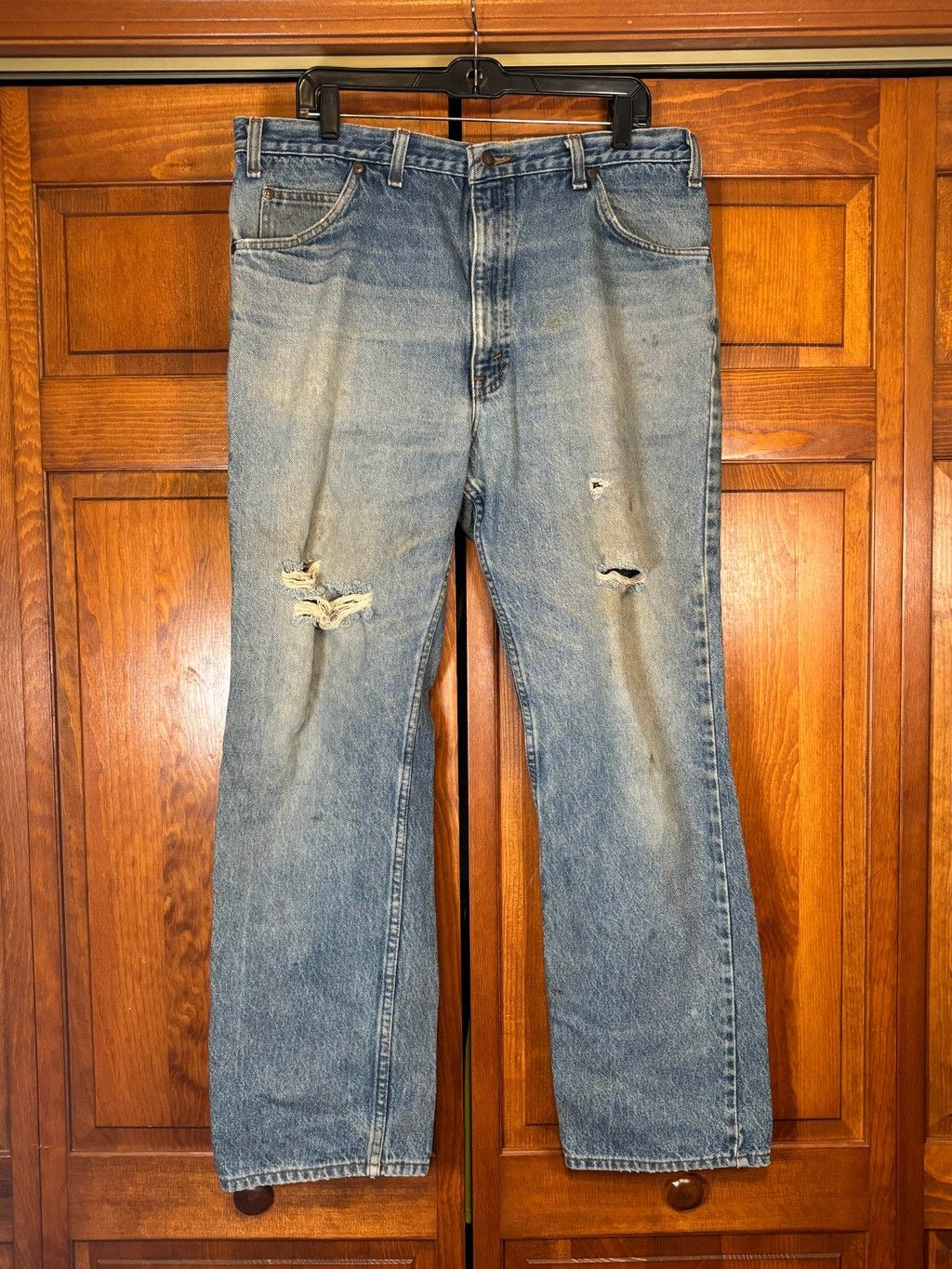 JCPenney JCPenney Jeans Straight Leg Distressed 38x32 Blue Size US 40 / EU 56 - 3 Thumbnail