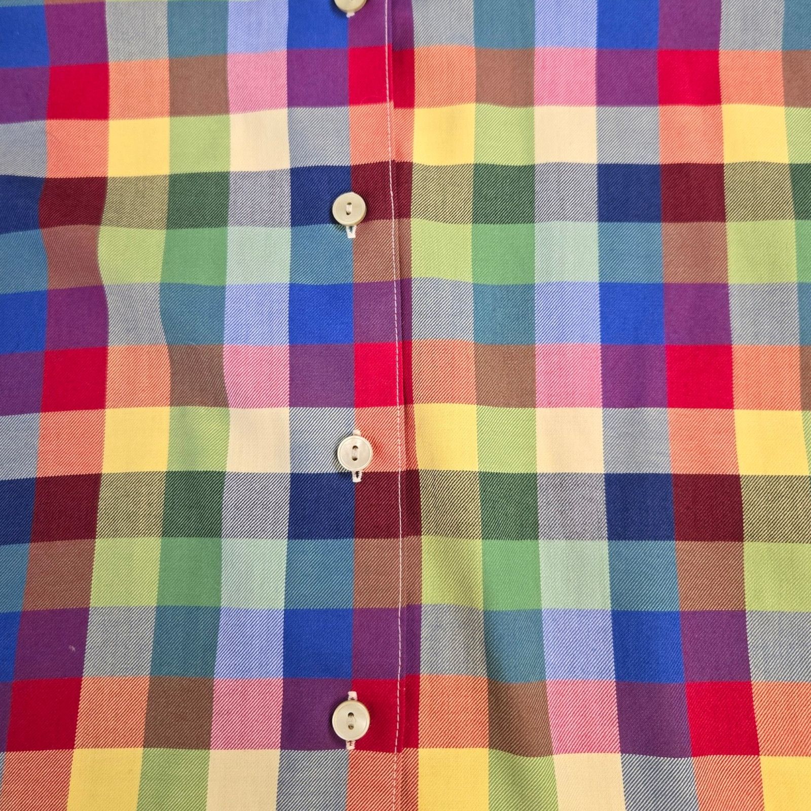 Vintage Vintage Rainbow Plaid Button Down Shirt Size 12 Size XL / US 12-14 / IT 48-50 - 5 Thumbnail