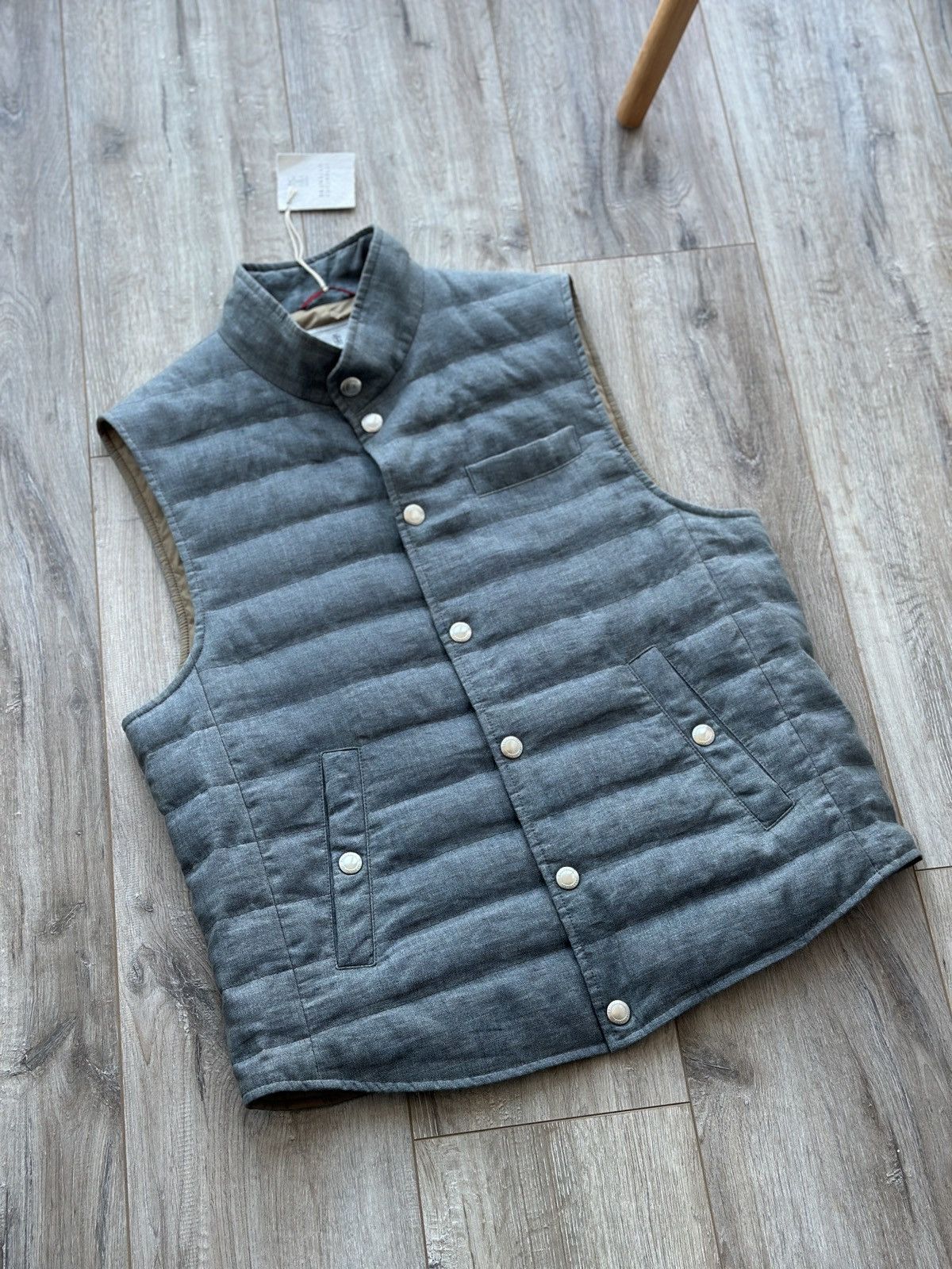Brunello Cucinelli RRP $3350 Brunello Cucinelli Down Navy Vest Size US M / EU 48-50 / 2 - 7 Thumbnail