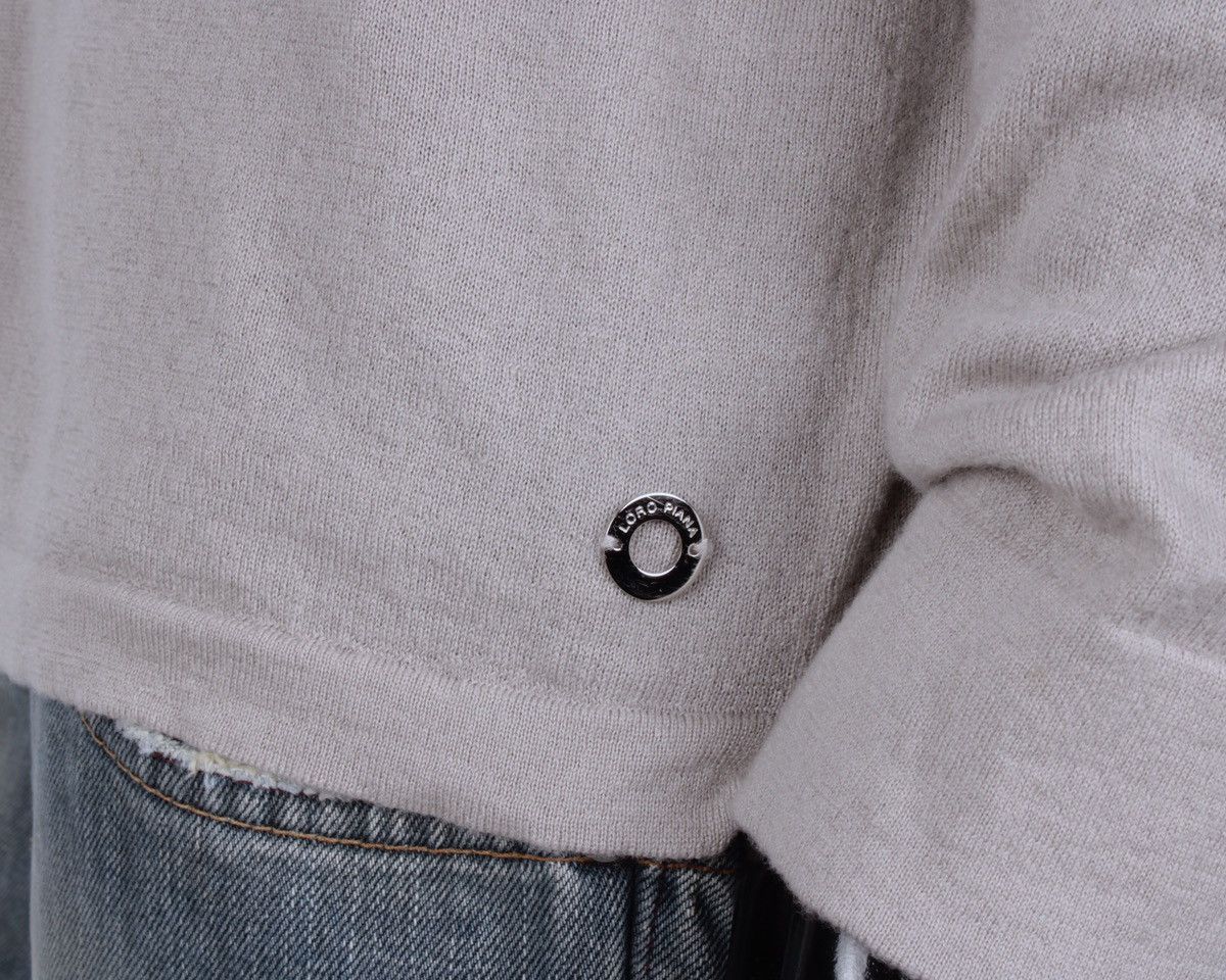 Designer × Loro Piana LORO PIANA 100% Cashmere Logo Metal Beige Sweater Jumper Size M / US 6-8 / IT 42-44 - 7 Thumbnail