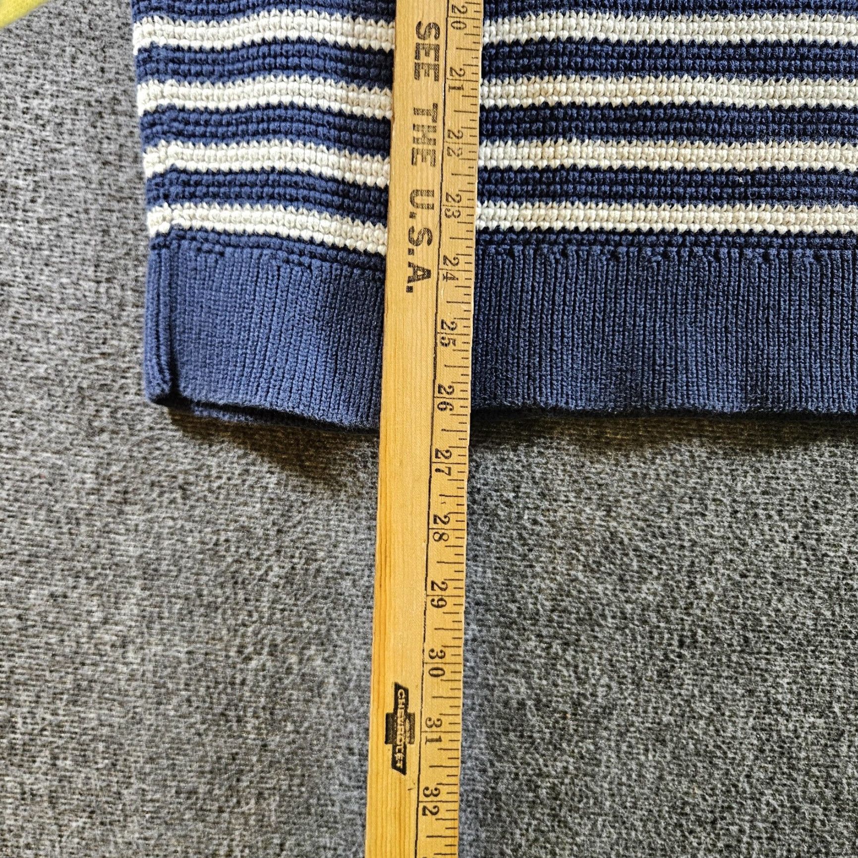 J.Crew J.Crew Sweater Mens XL Blue White Stripe Cotton Chunky Knit 1/4 Zip Mock Neck Size US XL / EU 56 / 4 - 5 Thumbnail