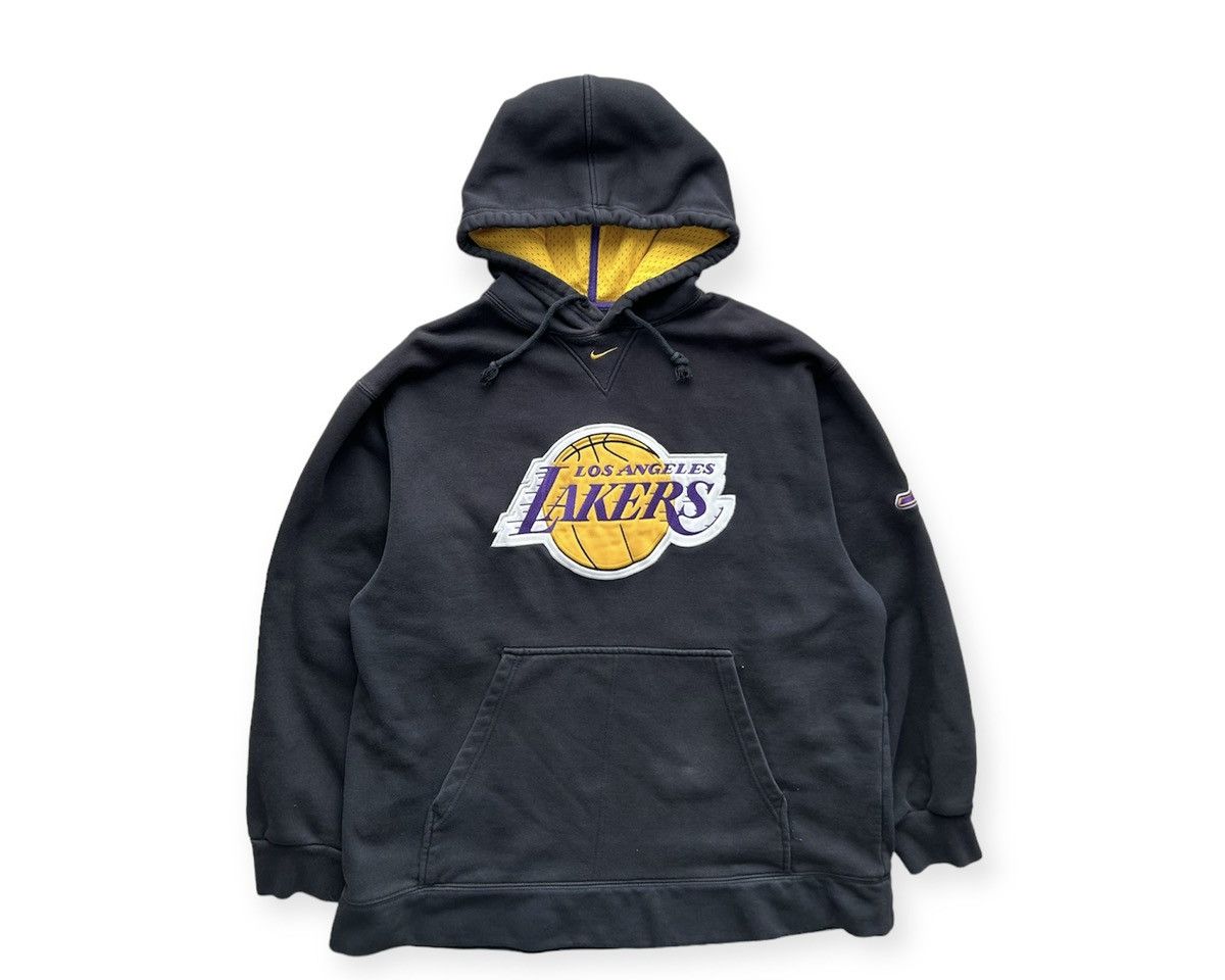 image of L A Lakers x Nike Vintage Y2K Nike Center Swoosh Lakers Hoodie in Black, Men's (Size Large)