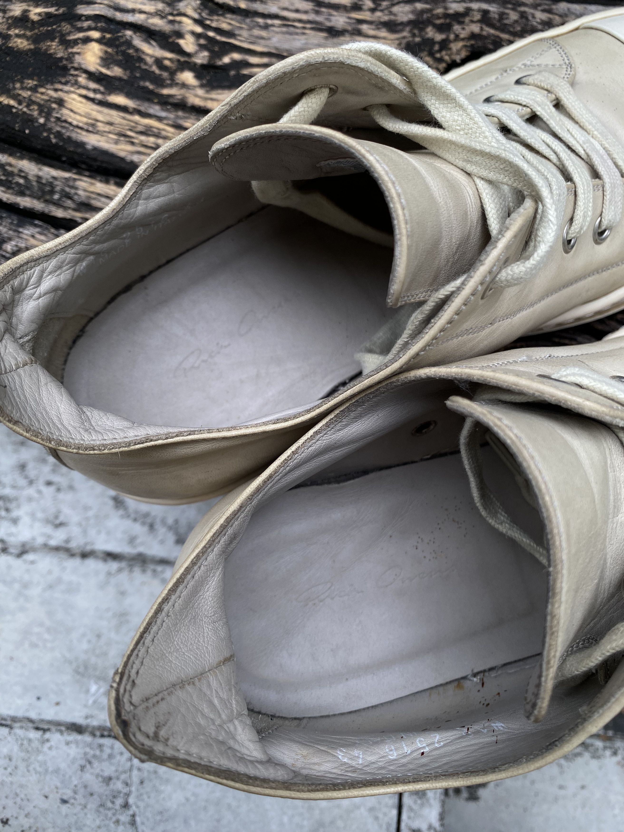 Rick Owens Rick Owens Milk Leather Low Ramones Sneakers Size US 10 / EU 43 - 8 Thumbnail