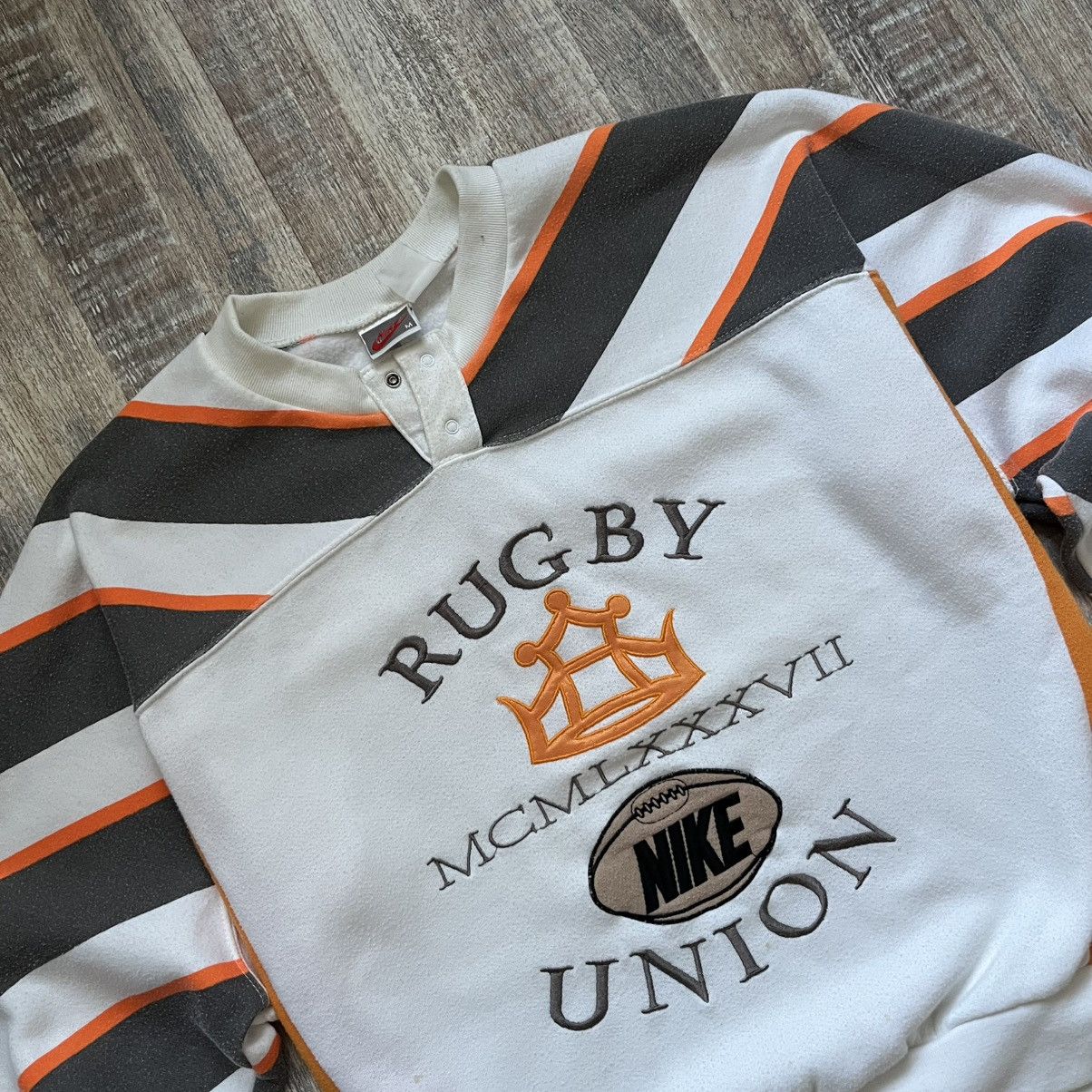 Nike × Vintage Vintage Nike Rugby MCML Union sweatshirt Size US M / EU 48-50 / 2 - 2 Thumbnail
