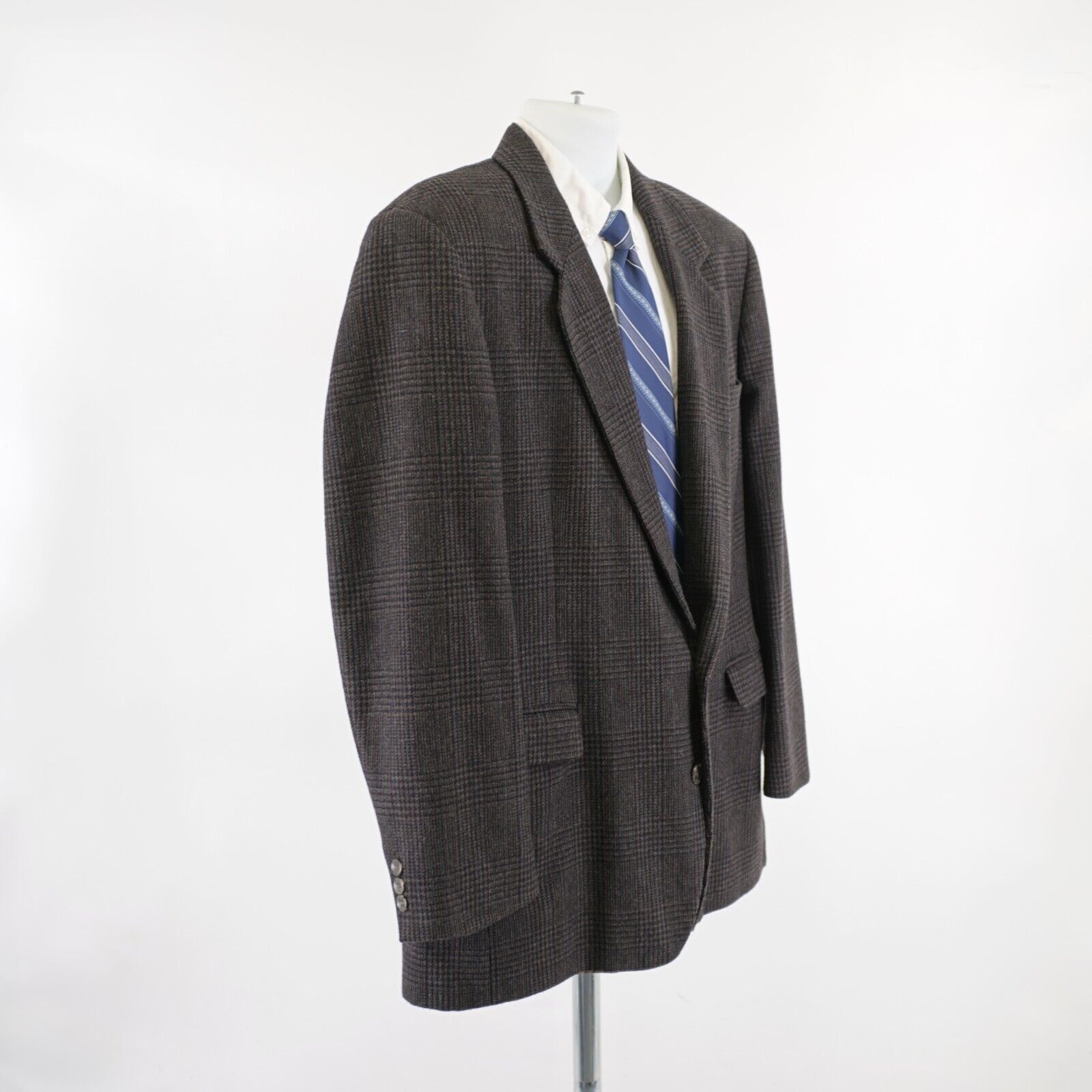 Haggar Haggar Tweed Wool Brown Glen Plaid Sport Coat 42L W/ Multi-C Size 42L - 7 Thumbnail