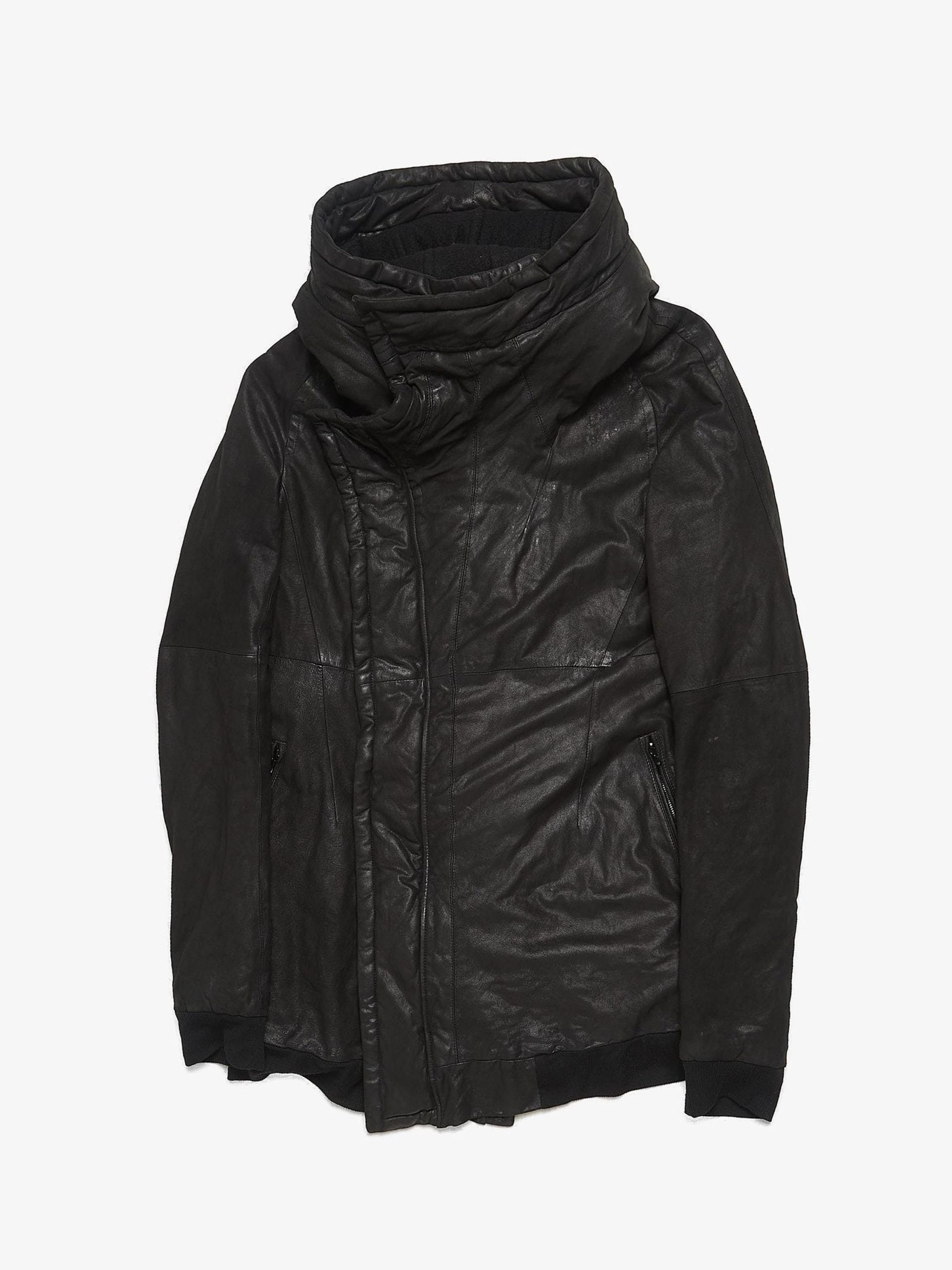 image of Julius Black Massive Hood Lamb Nubuck Downjacket, Men's (Size XL)