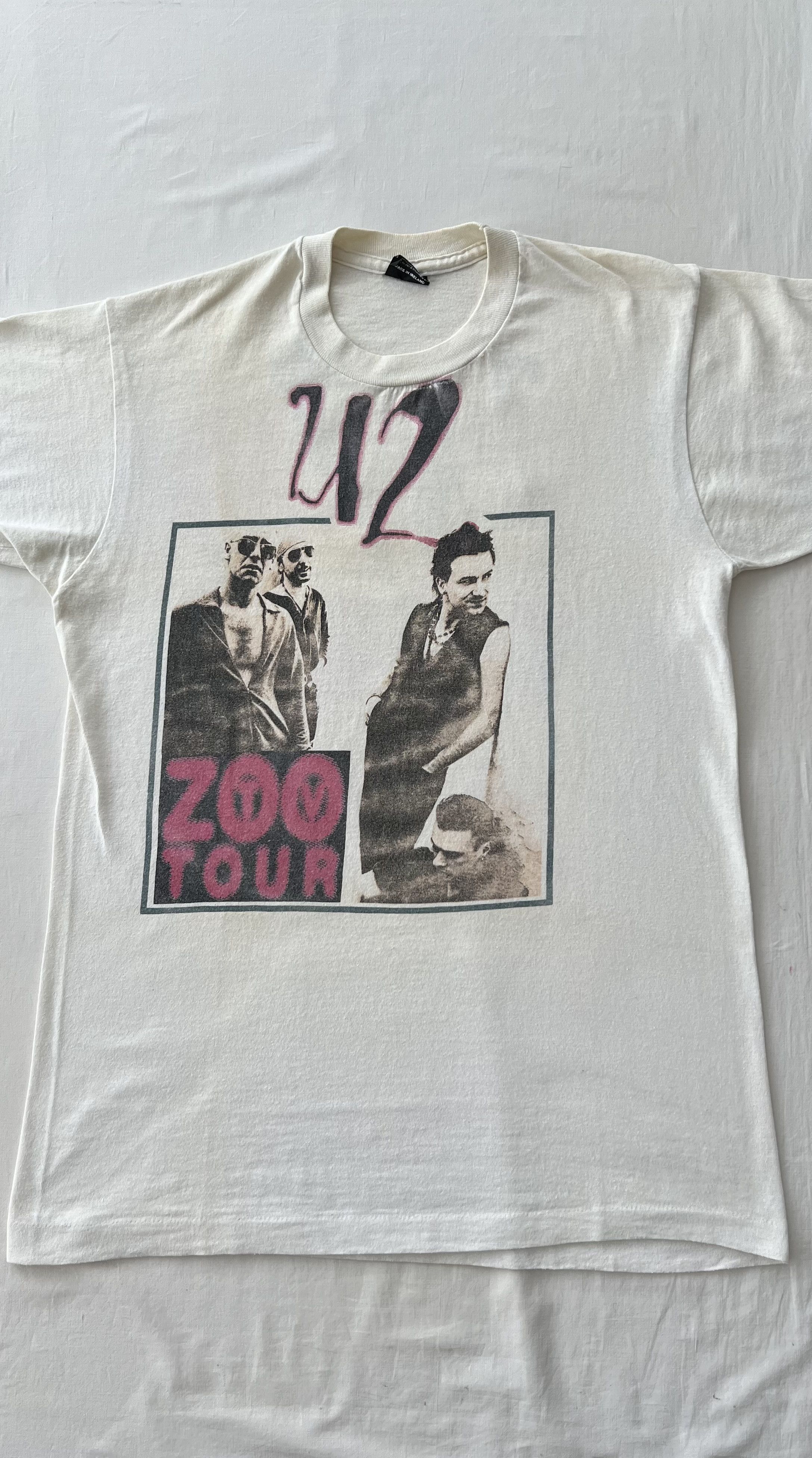 Band Tees Vintage 1992 U2 Zoo Tour White T-shirt Size US L / EU 52-54 / 3 - 3 Thumbnail