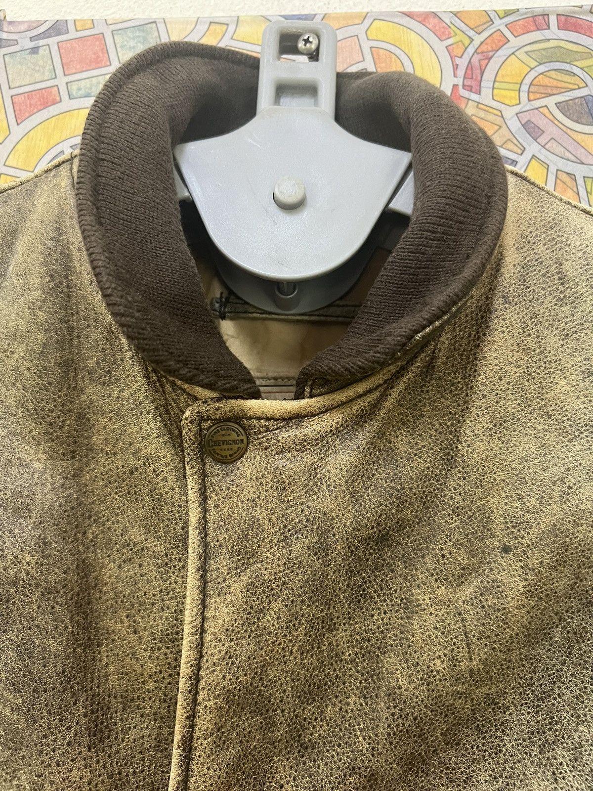 Chevignon Leather flight jacket CHEVIGNON ROLL AIRFLYTE. (GJ36) Size US M / EU 48-50 / 2 - 15 Thumbnail