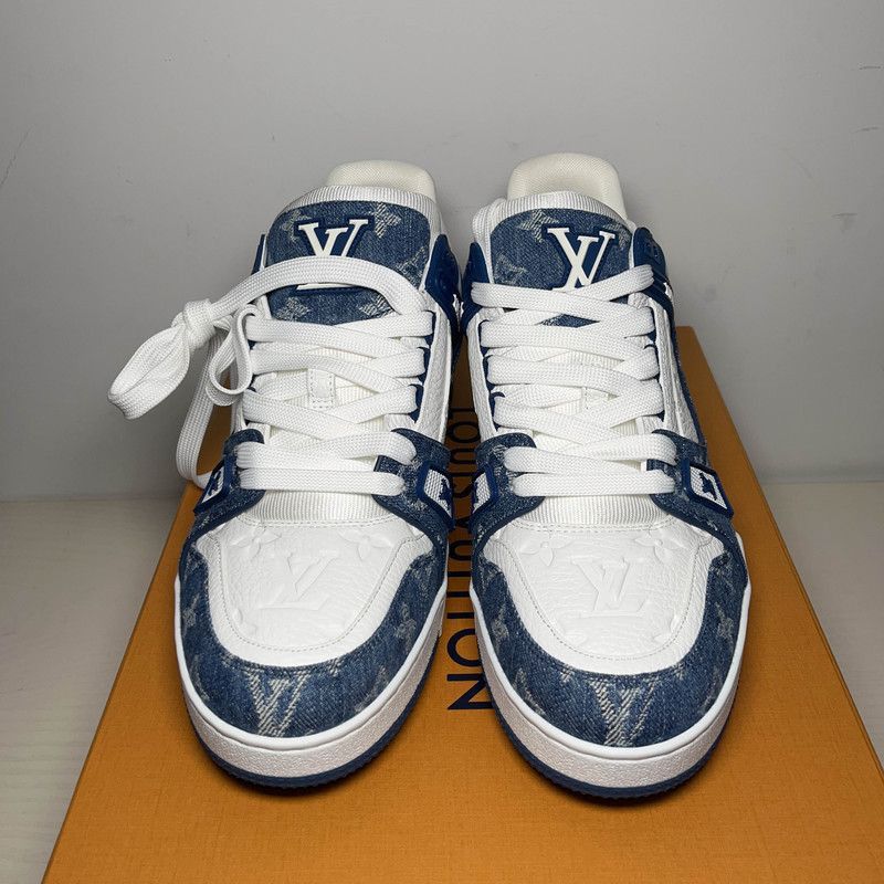 Louis Vuitton Louis Vuitton Denim White Low-Top Fashion Sneakers -2508 Size US 9.5 / EU 42-43 - 2 Thumbnail