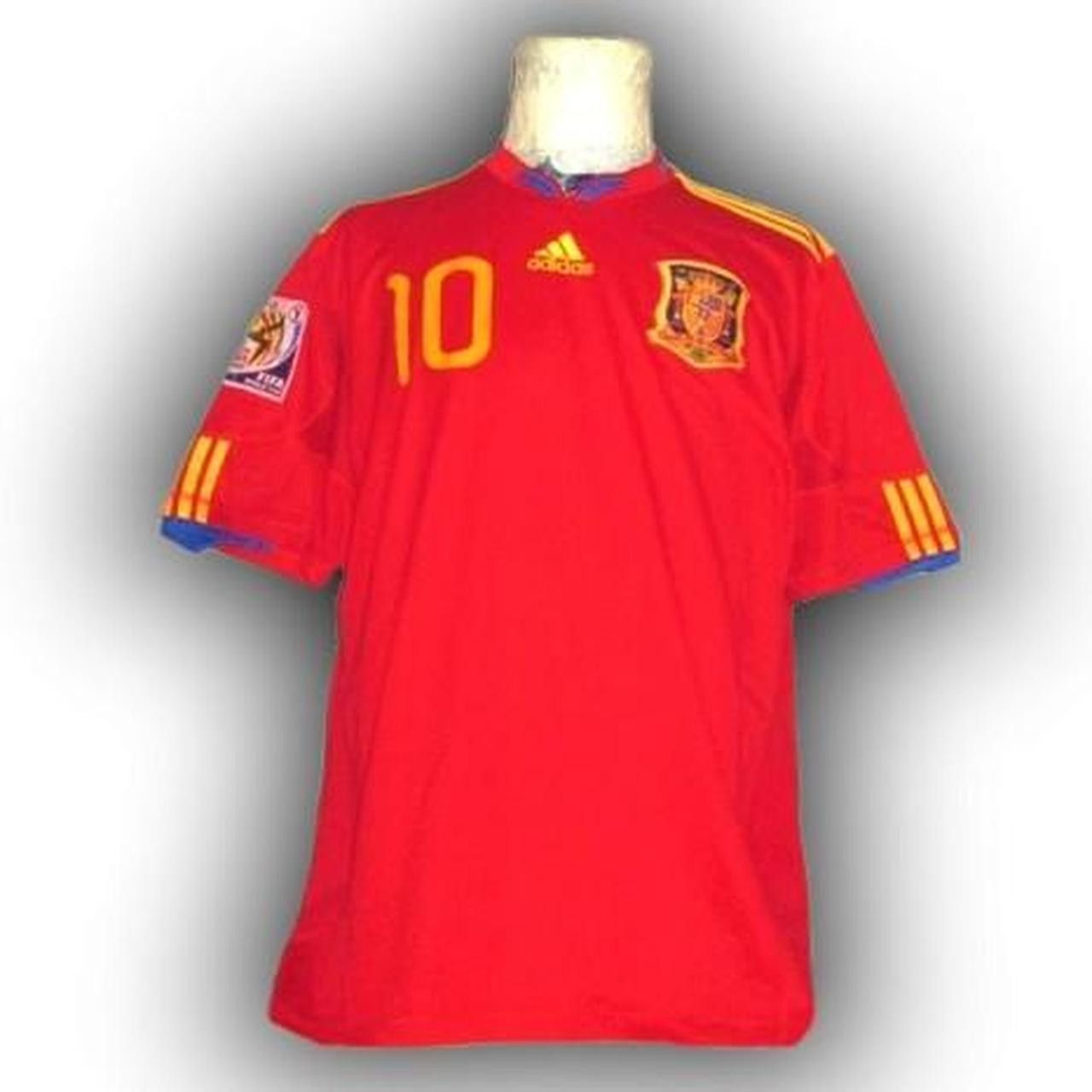 Adidas Spain 2009 2010 Home Shirt Jersey Fabregase Size US L / EU 52-54 / 3 - 1 Thumbnail