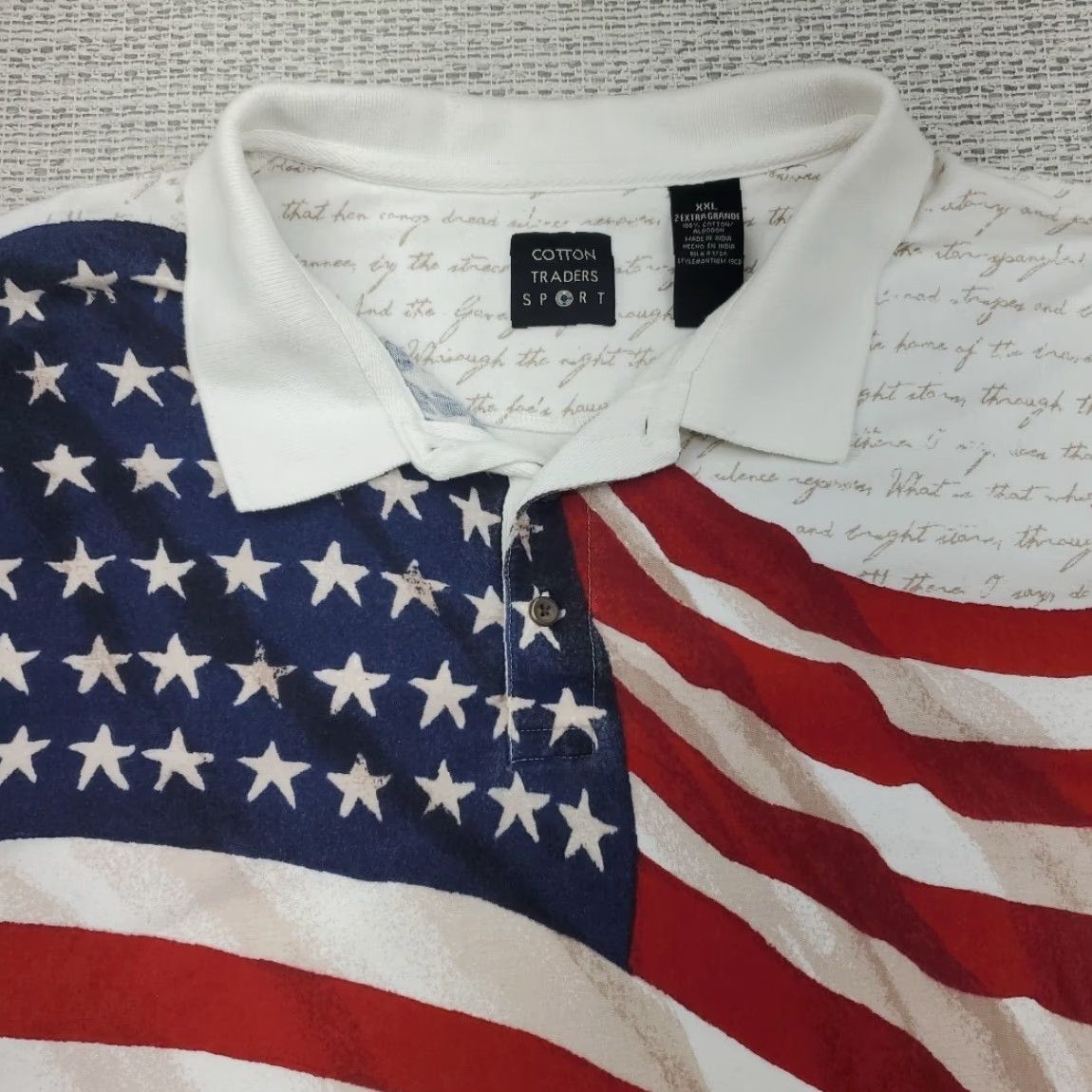 Cotton Traders Cotton Traders Sport Polo Shirt Mens 2XL USA Flag Short Sleeve Stars Stripes Multicolor Size US XXL / EU 58 / 5 - 4 Thumbnail