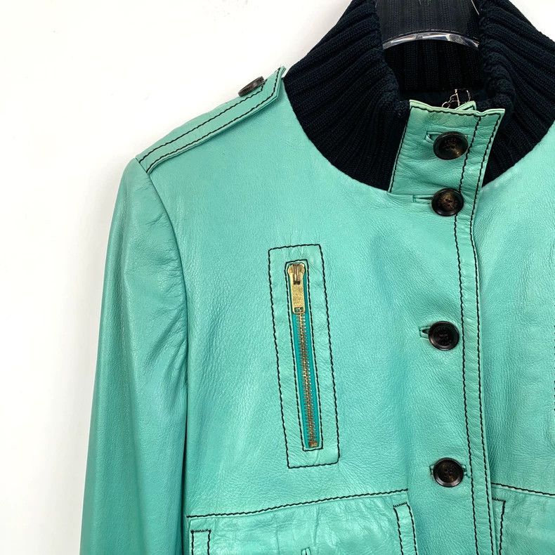 Gucci Gucci Size OS Green cotton single-breasted leather jacket s Size US XS / EU 42 / 0 - 3 Thumbnail