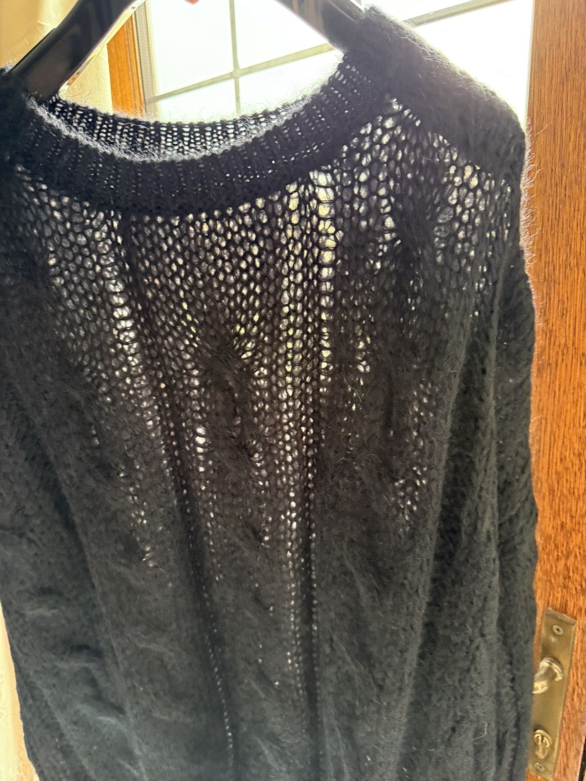 Celine $1.4k Celine black boxy Aran sweater mohair Fishermans Cable Size US XL / EU 56 / 4 - 11 Thumbnail