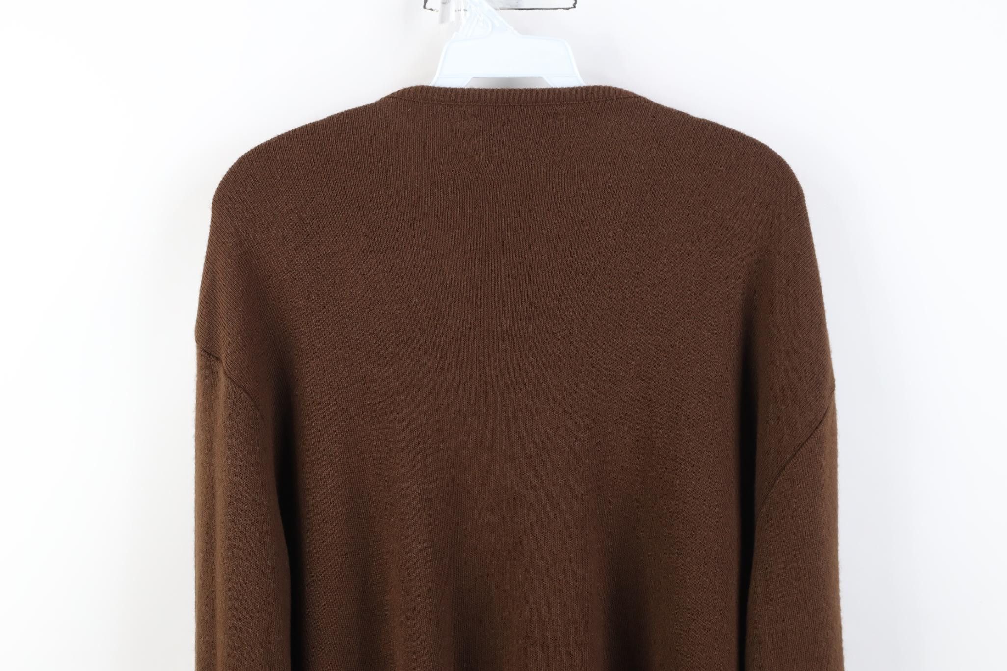 Vintage Vintage 70s Streetwear Soft Knit V-Neck Sweater Brown USA Size US XXL / EU 58 / 5 - 8 Thumbnail
