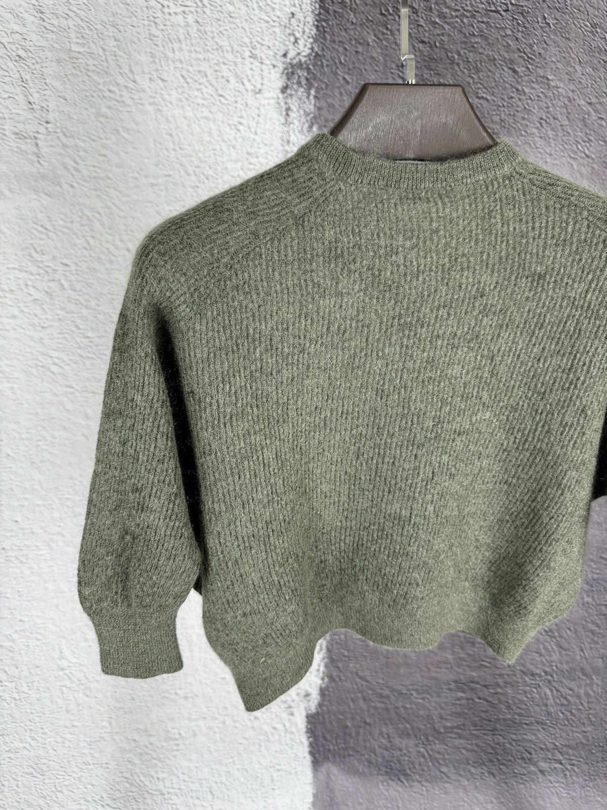 Brunello Cucinelli Brunello Cucinelli mohair wool khaki cropped sweater Size S / US 4 / IT 40 - 14 Thumbnail